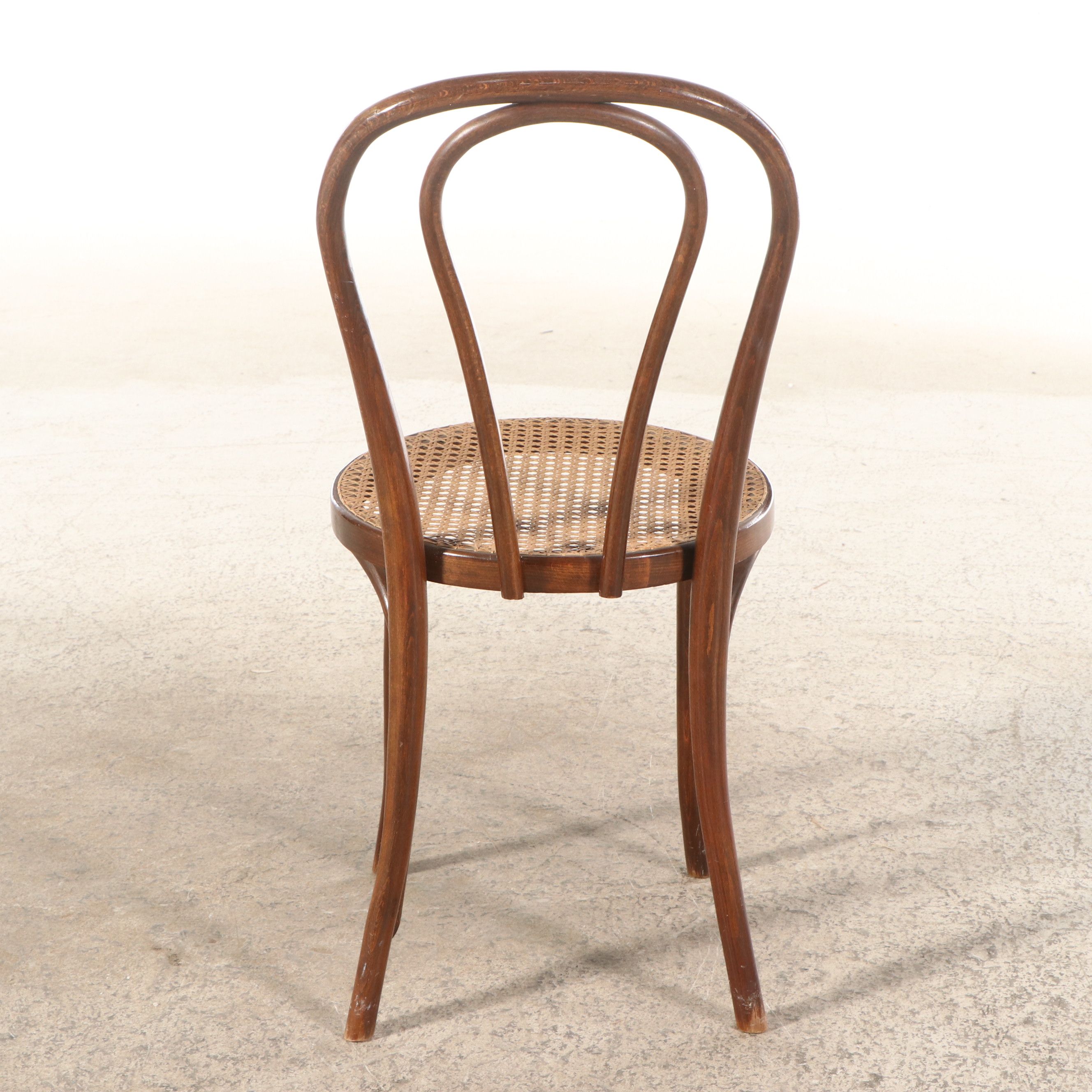 Kling Furniture Walnut Finish Games Table with Bentwood and Cane Bistro Chairs