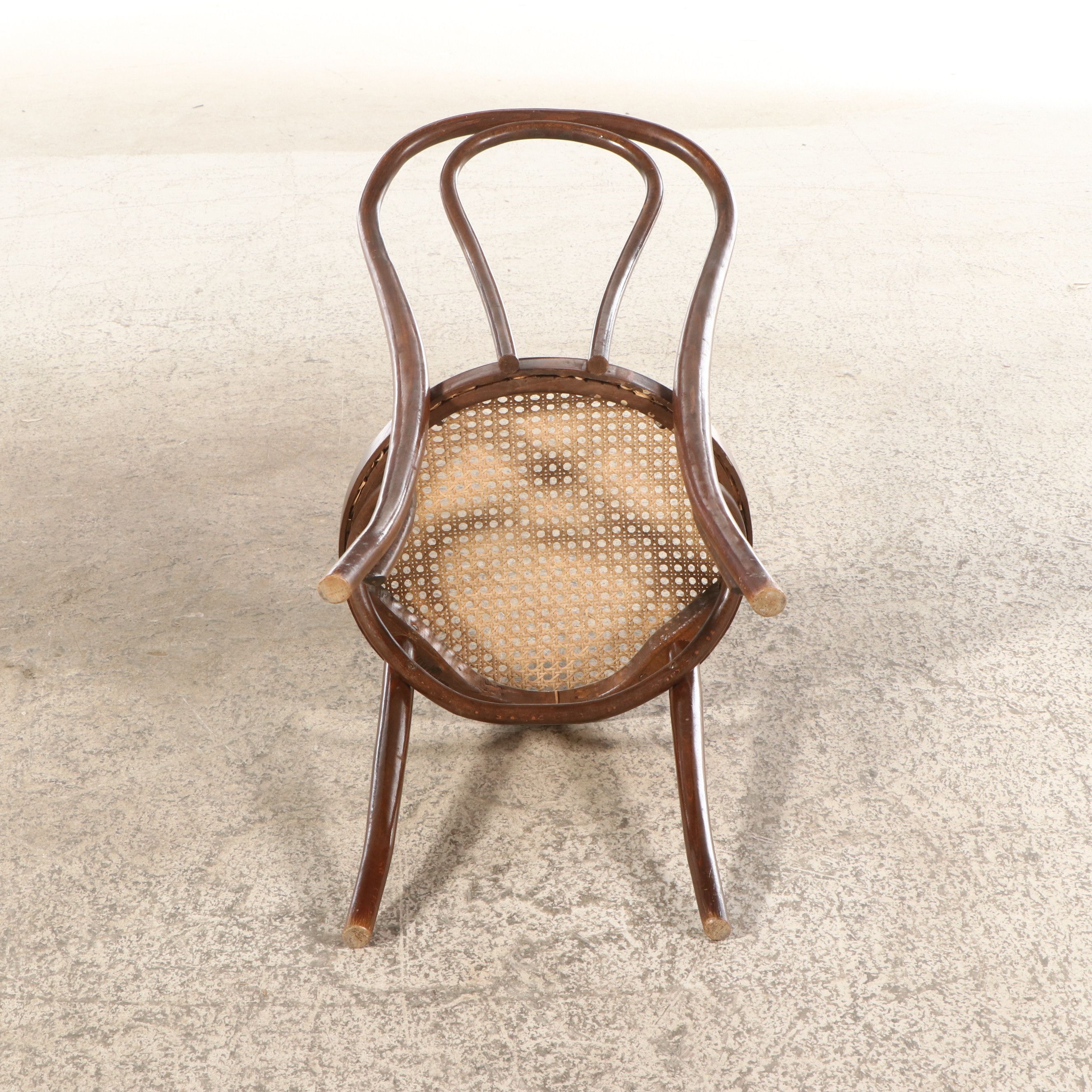 Kling Furniture Walnut Finish Games Table with Bentwood and Cane Bistro Chairs