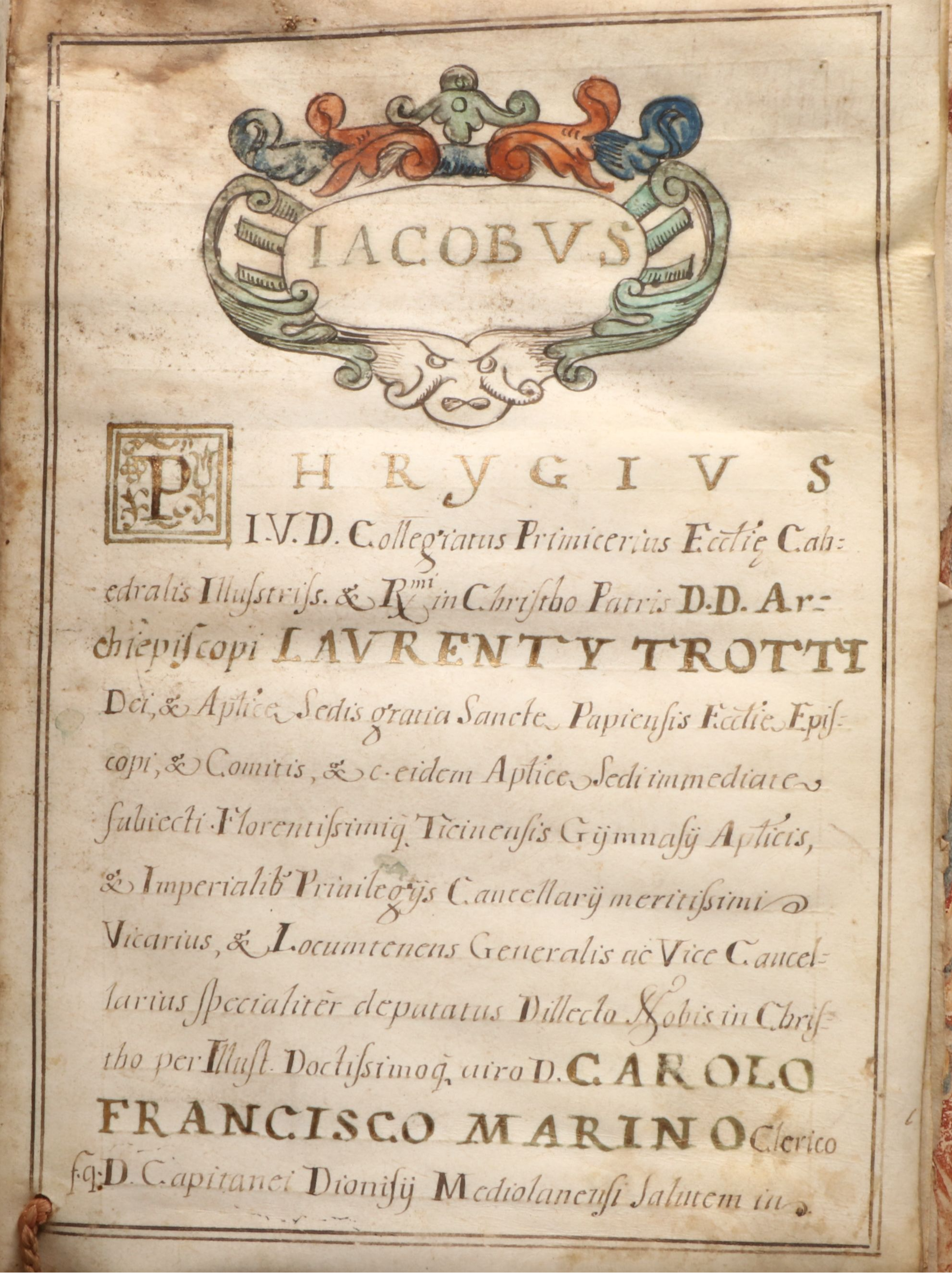 Illuminated Doctoral Diploma from the University of Pavia (c. 1680)
