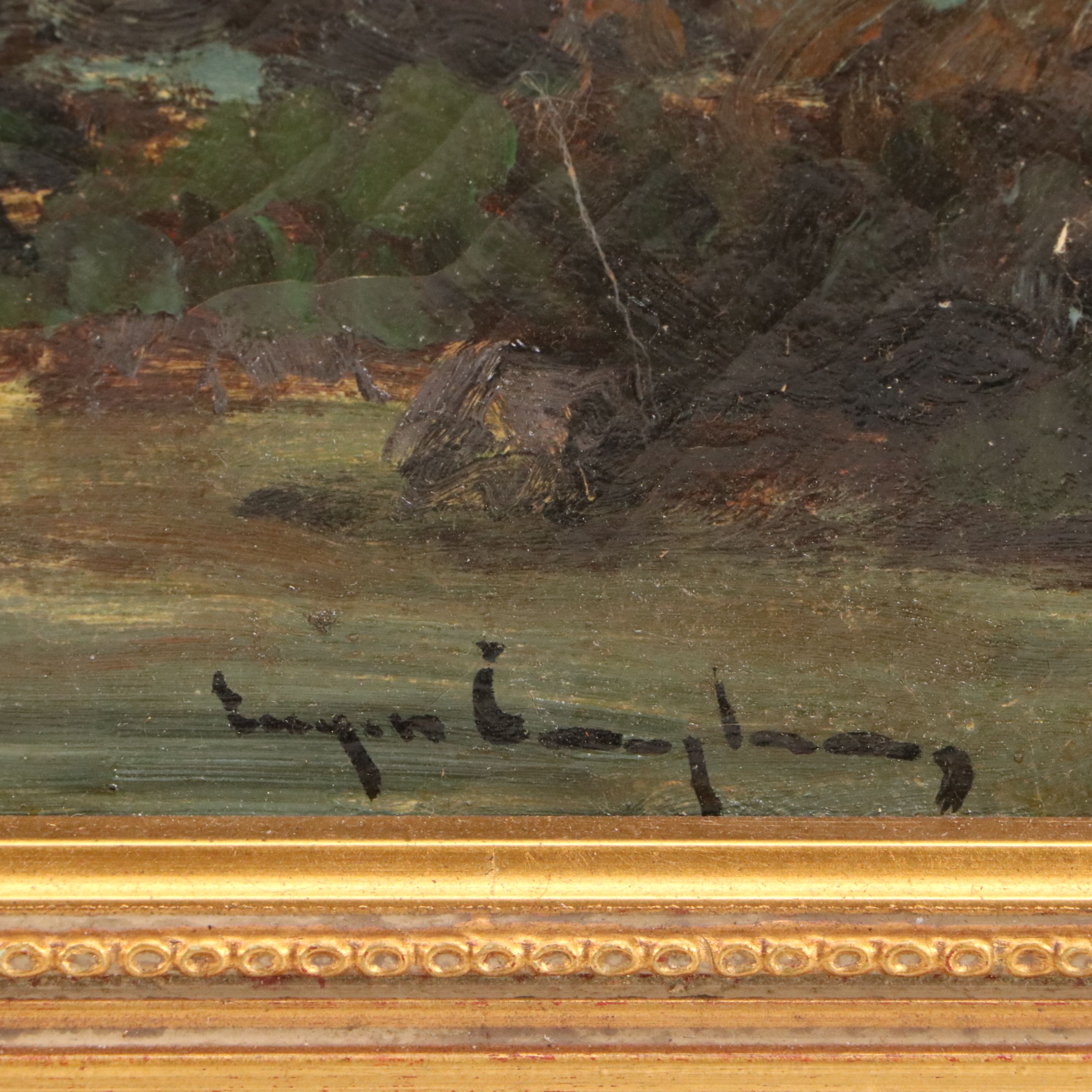 Mountainous Wooded Landscape Oil Painting, Circa 1940