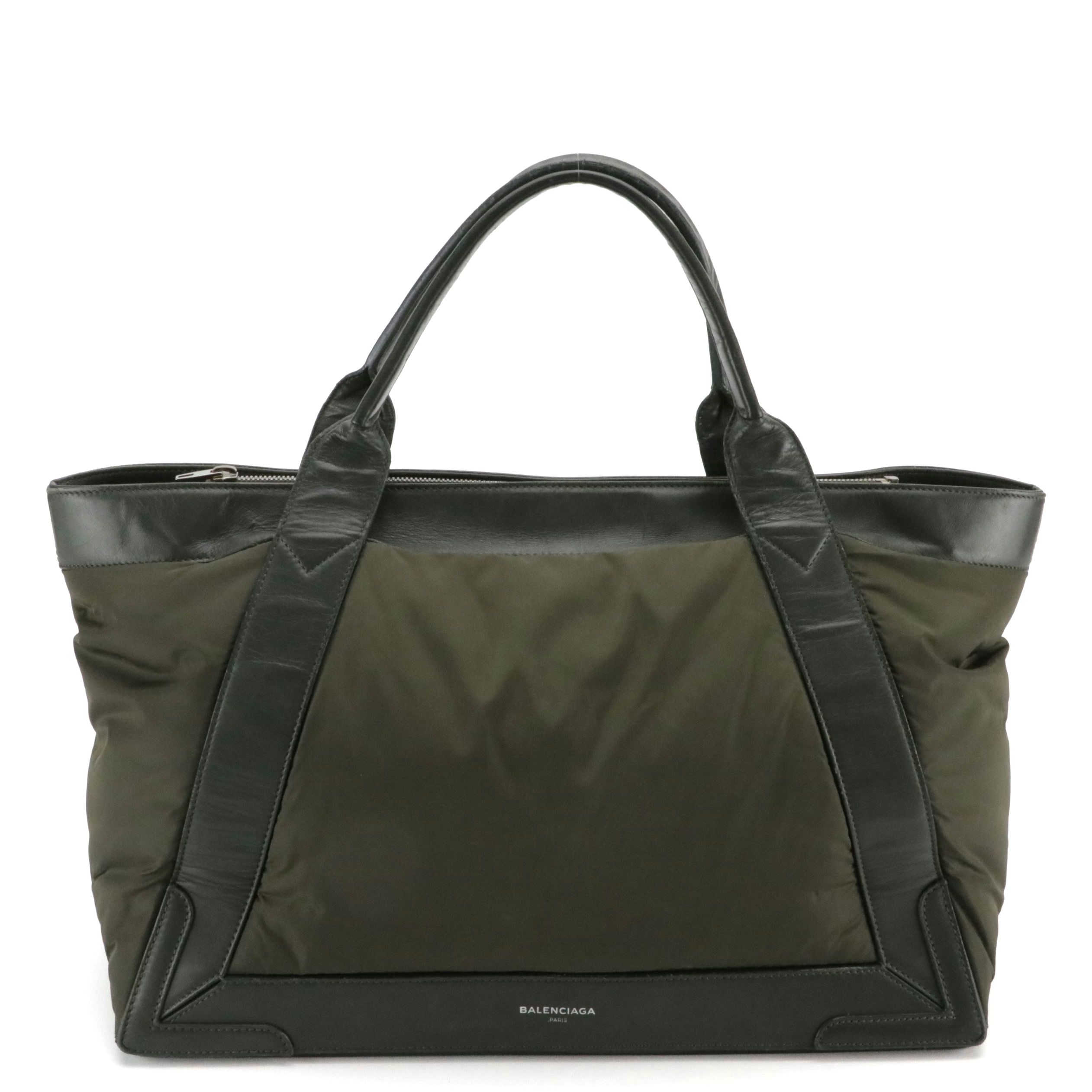 Balenciaga Nylon and Leather Zip Tote