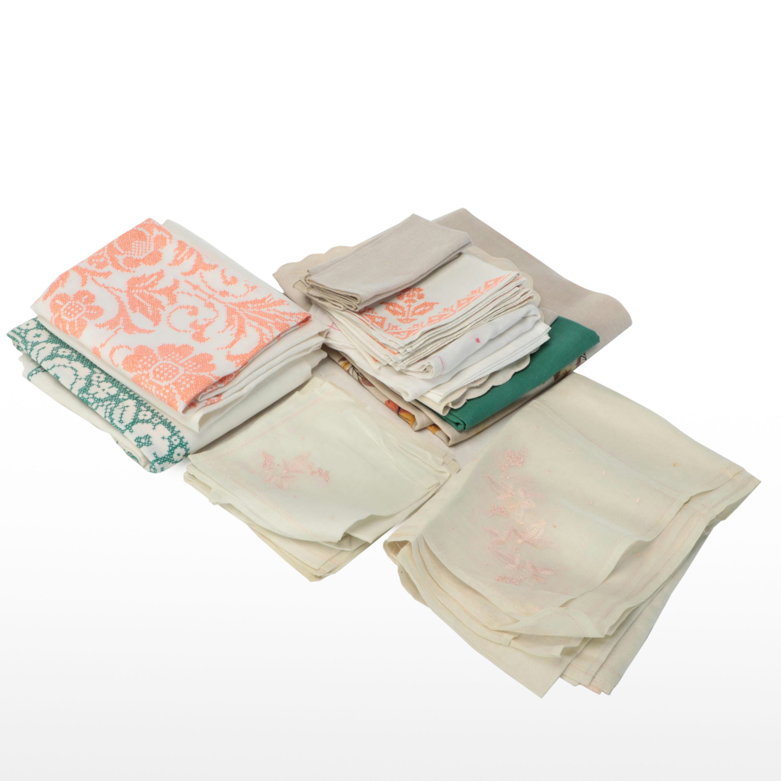 Vintage Embroidered and Other Table Linens
