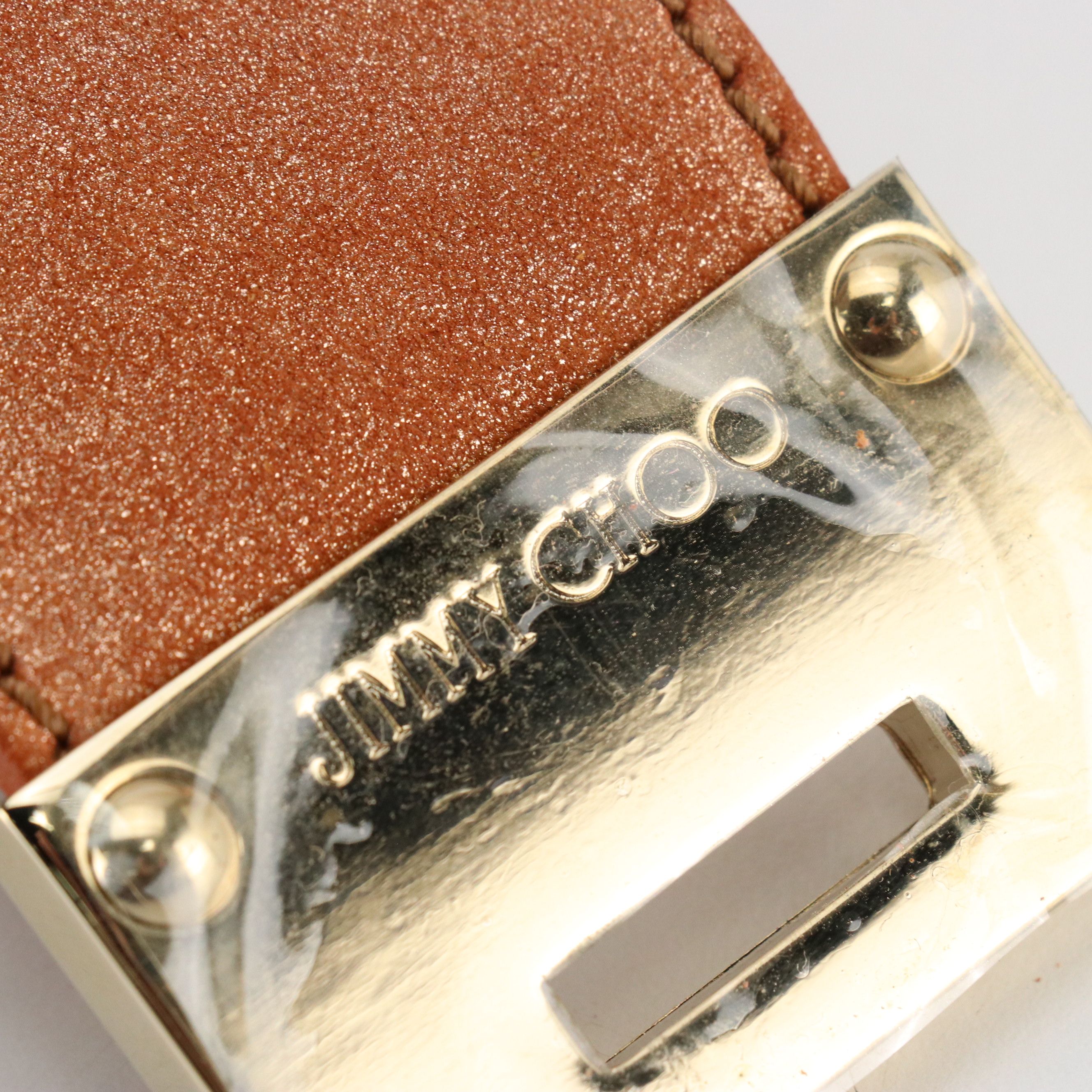 Jimmy Choo Laser Cut Metallic Bicolor Leather Shoulder Bag