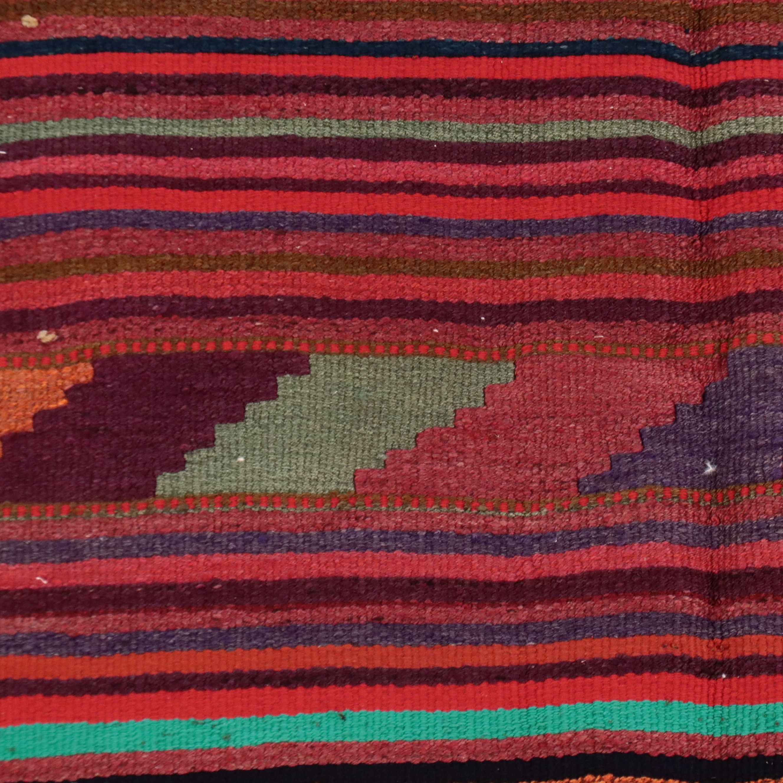4'2 x 9'2 Handwoven Turkish Kilim Long Rug