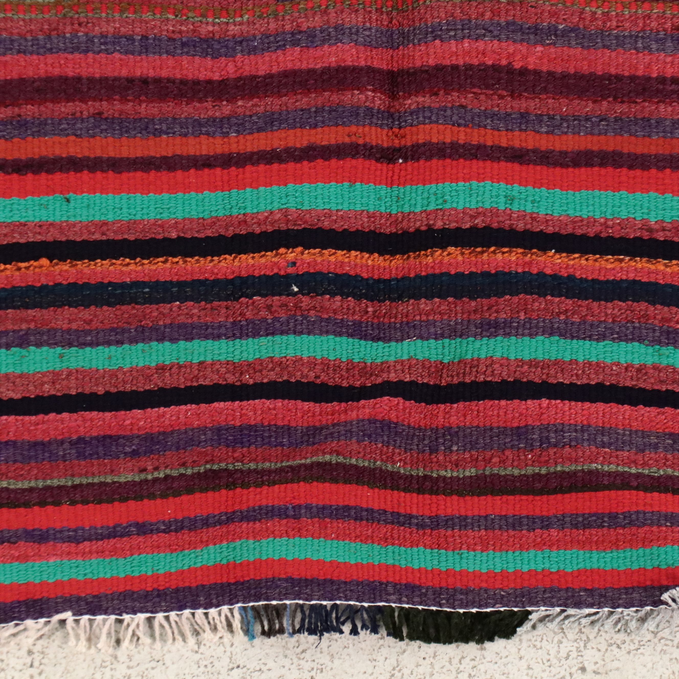 4'2 x 9'2 Handwoven Turkish Kilim Long Rug