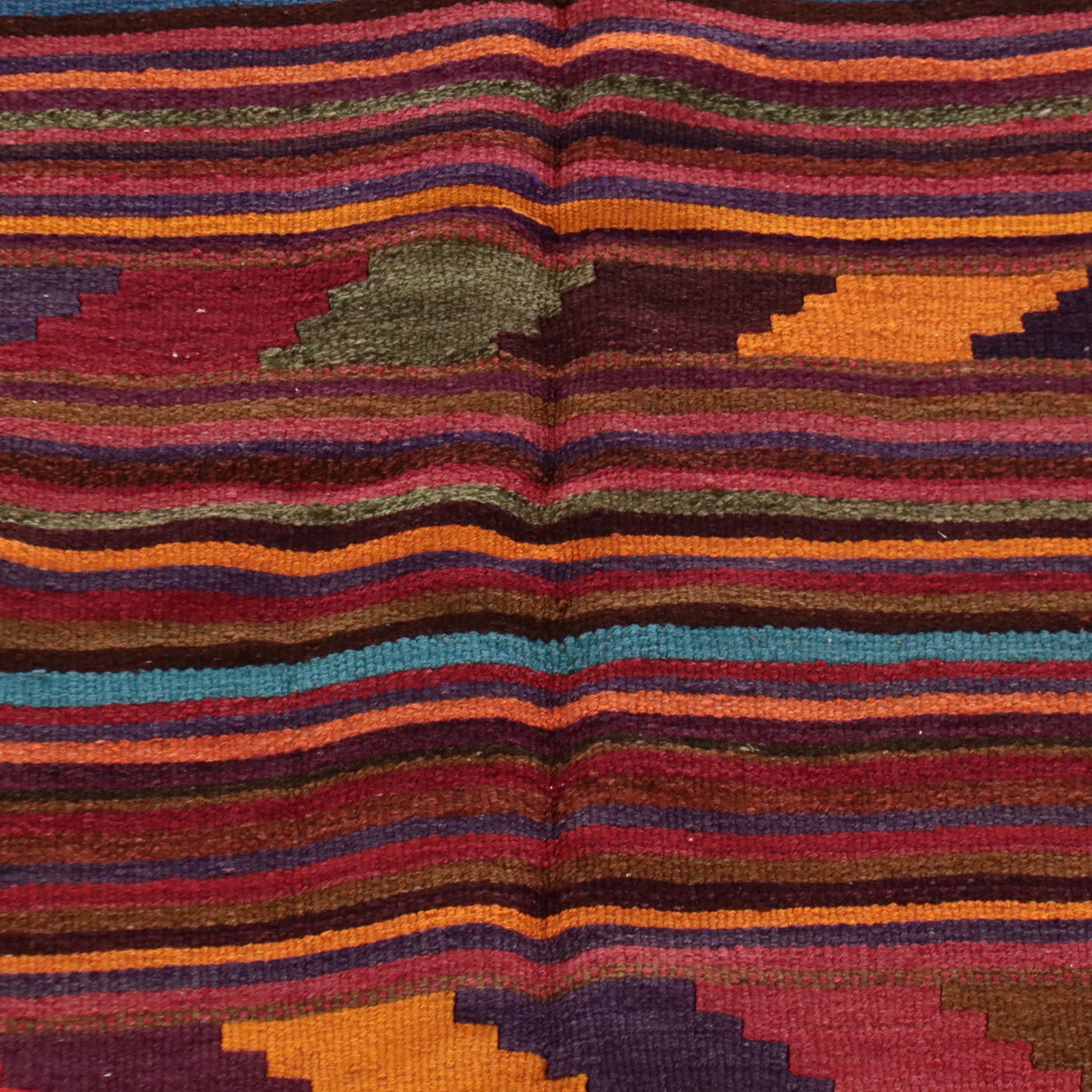 4'2 x 9'2 Handwoven Turkish Kilim Long Rug