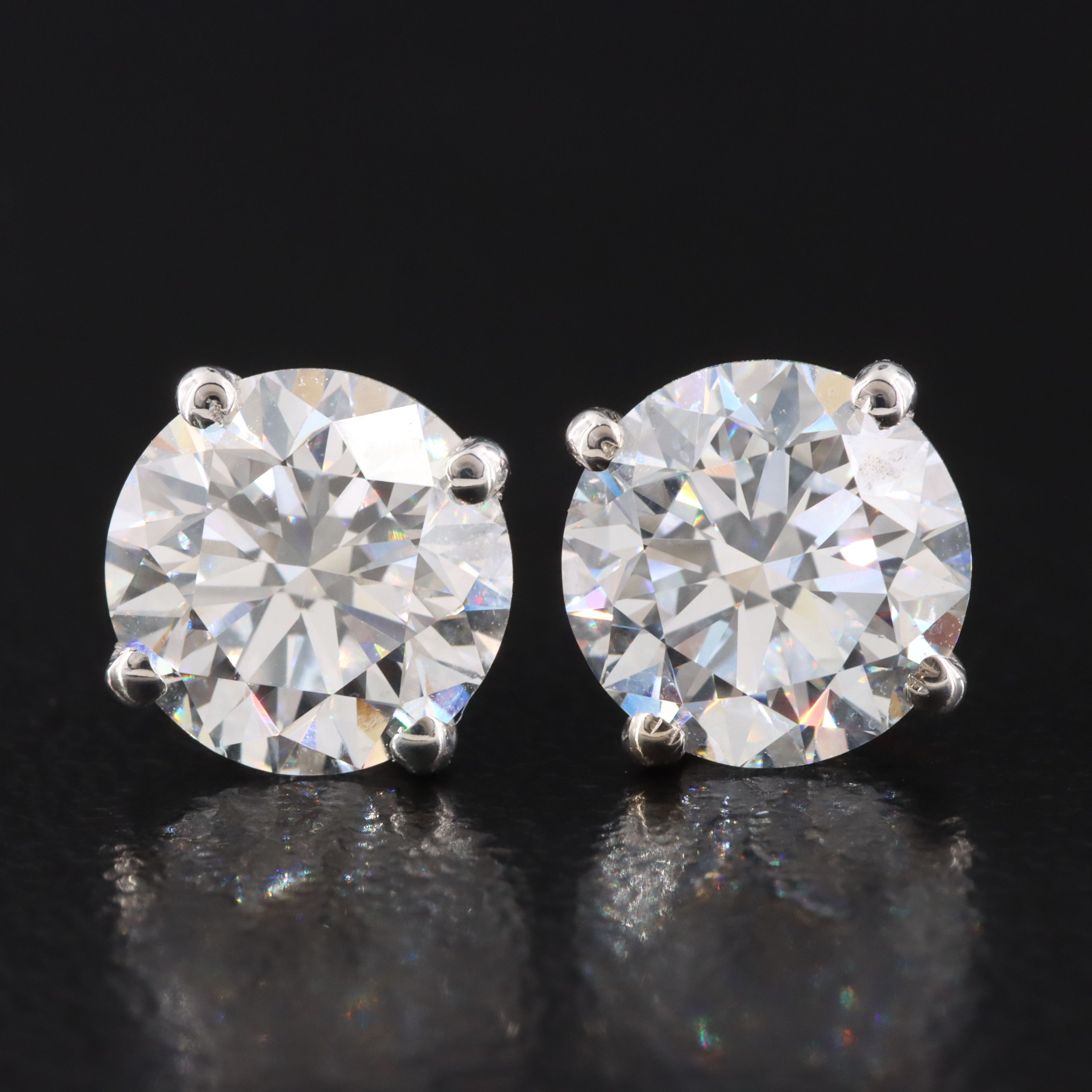 14K 3.03 CTW Lab Grown Diamond Martini Stud Earrings with IGI Jewelry Report