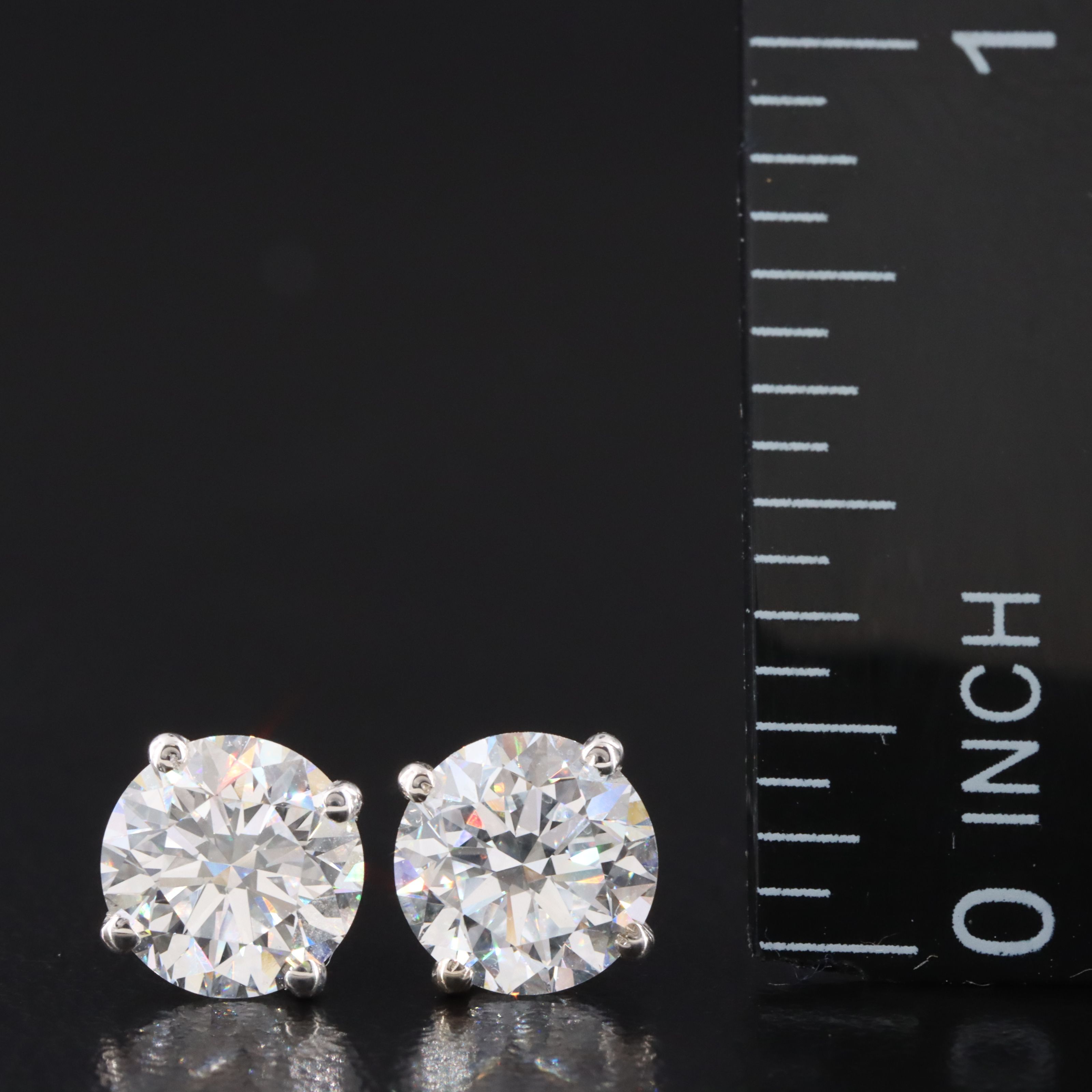 14K 3.03 CTW Lab Grown Diamond Martini Stud Earrings with IGI Jewelry Report