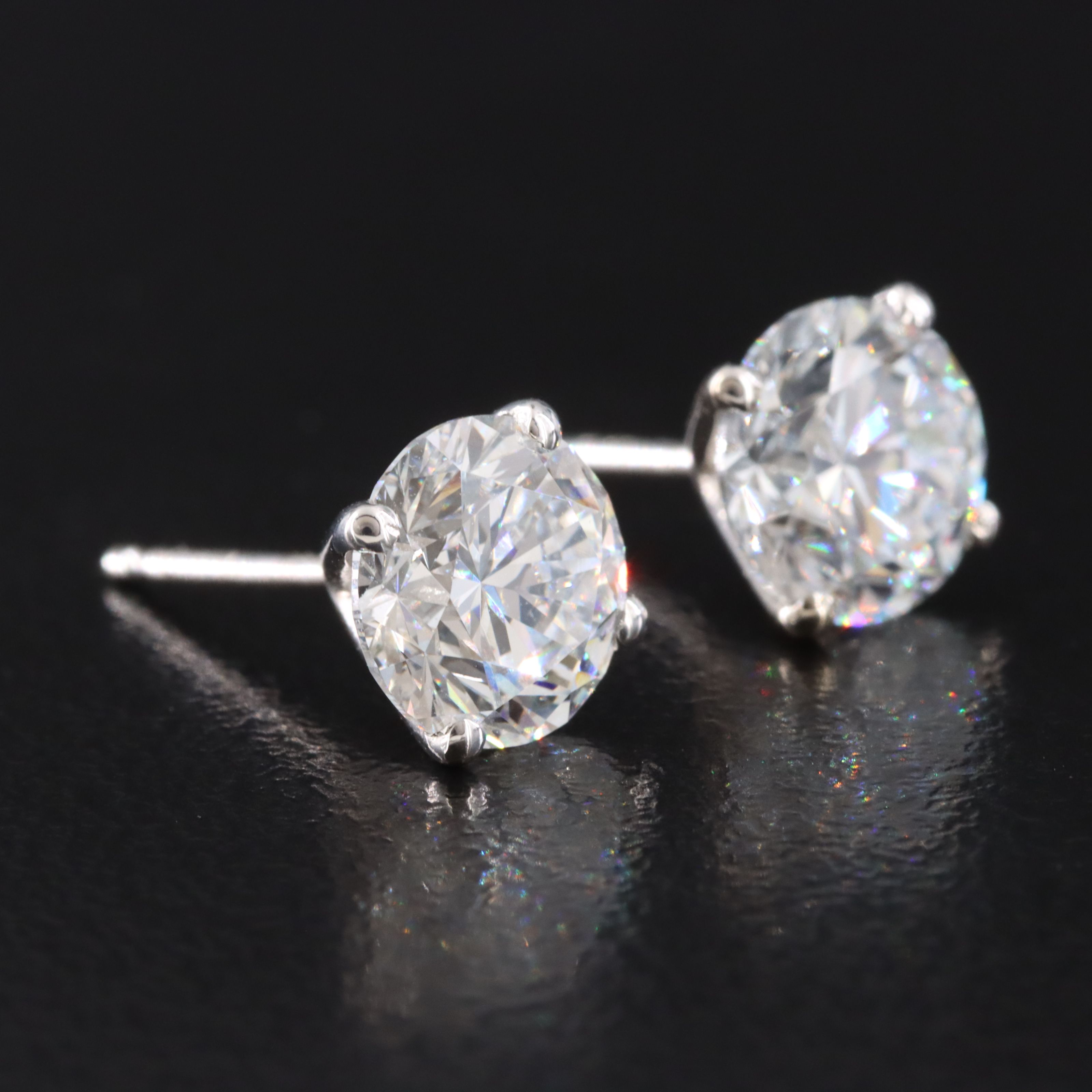 14K 3.03 CTW Lab Grown Diamond Martini Stud Earrings with IGI Jewelry Report