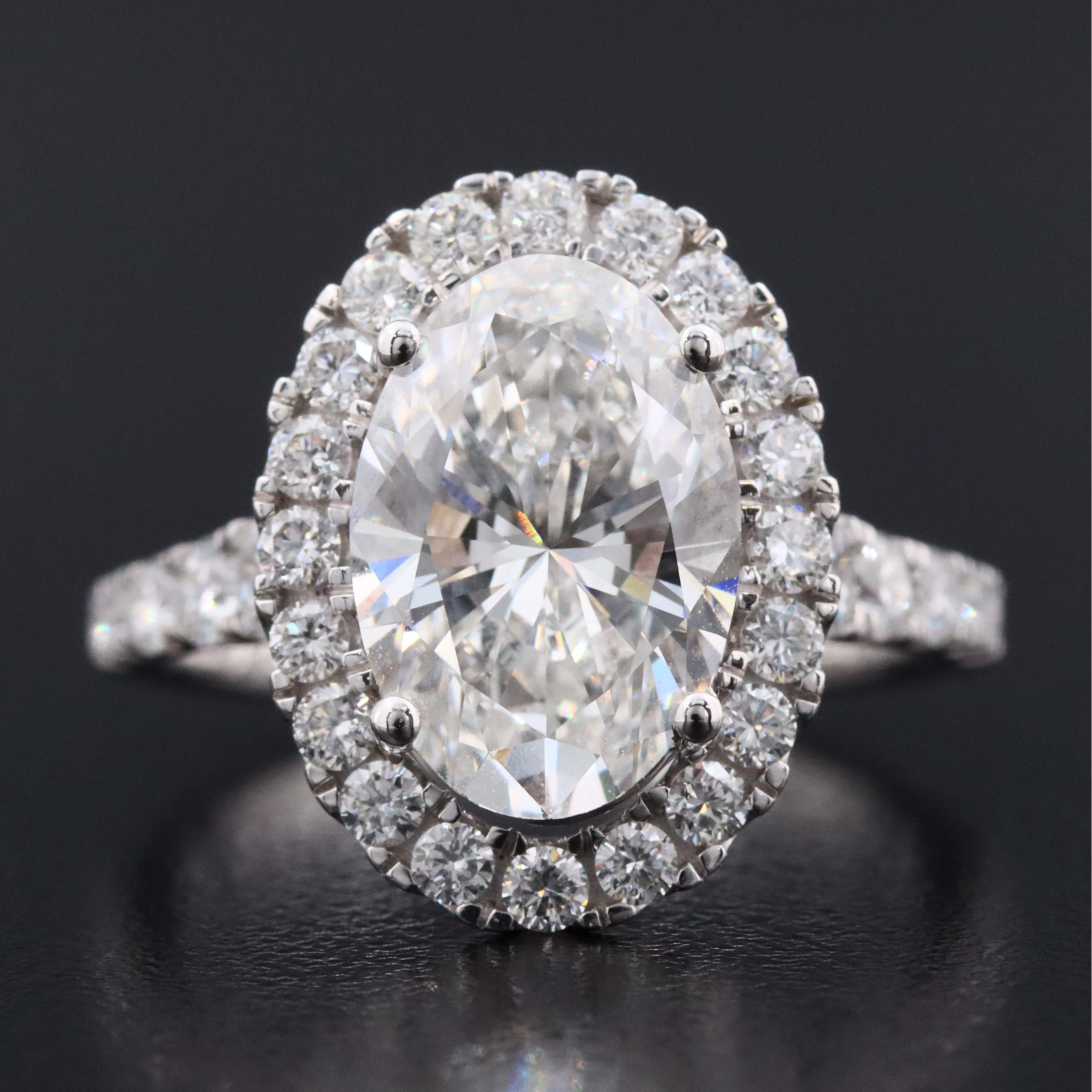 14K 4.75 CTW Lab Grown Diamond Halo Ring