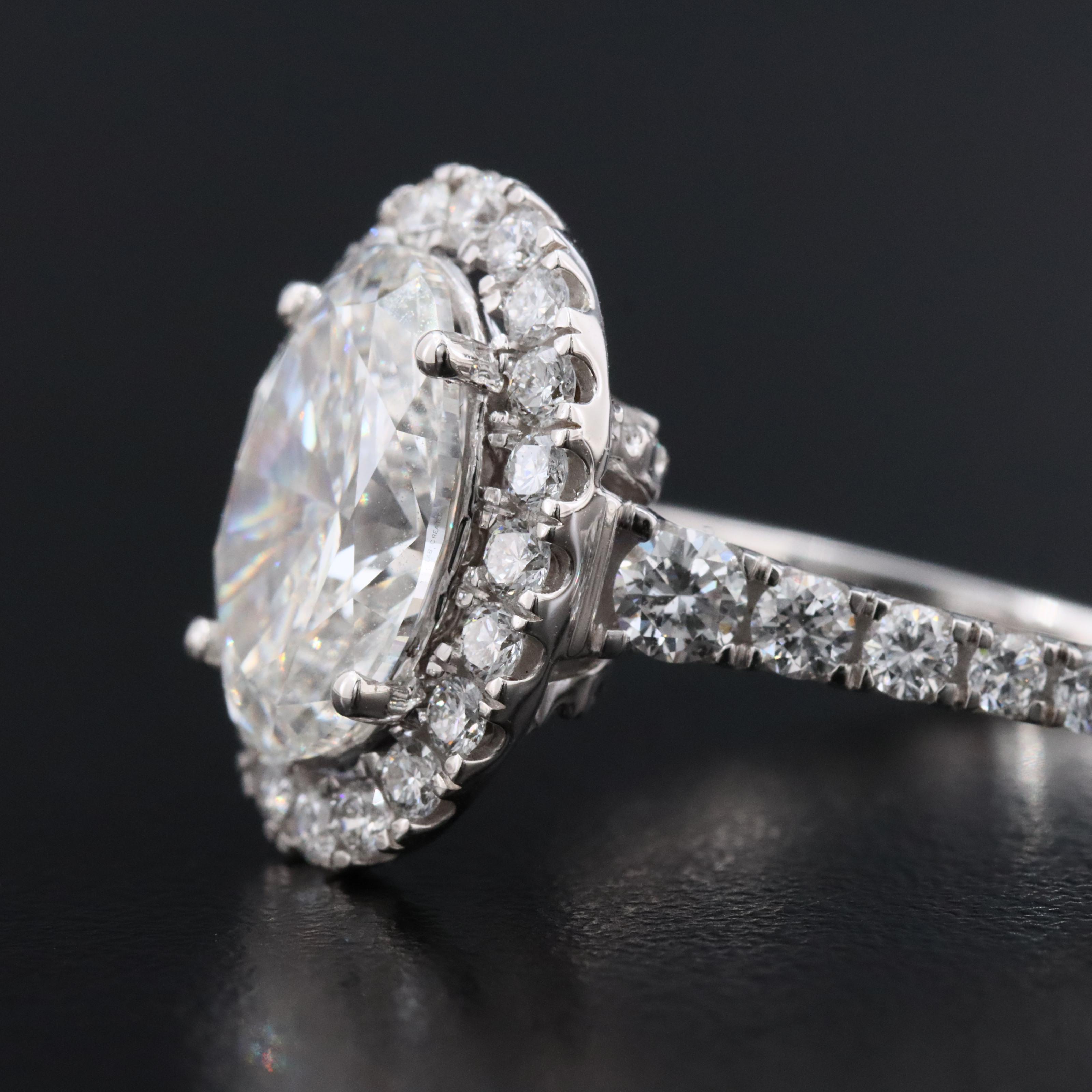 14K 4.75 CTW Lab Grown Diamond Halo Ring