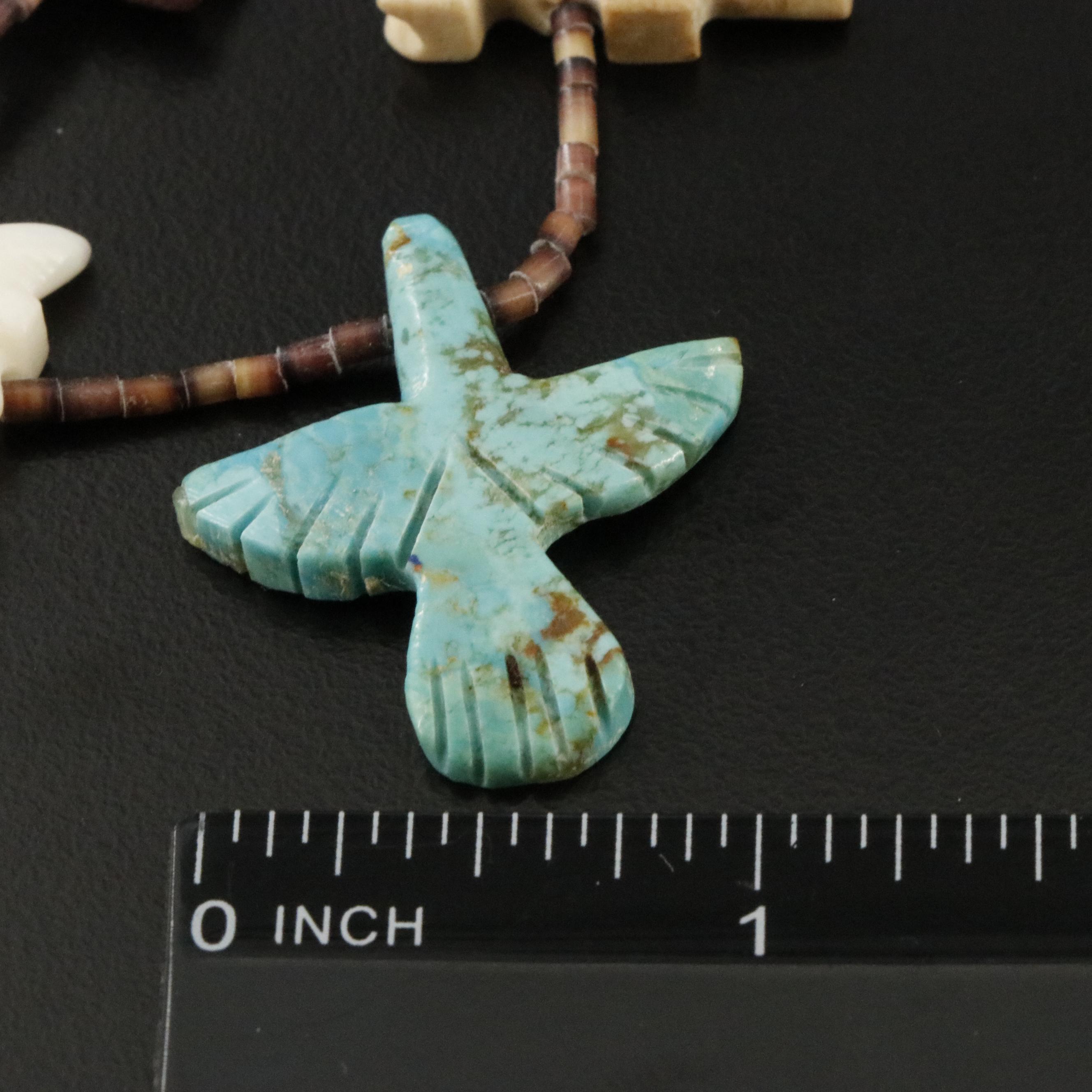 Southwestern Fetish Necklace Including Shell, Mother-of-Pearl and Turquoise