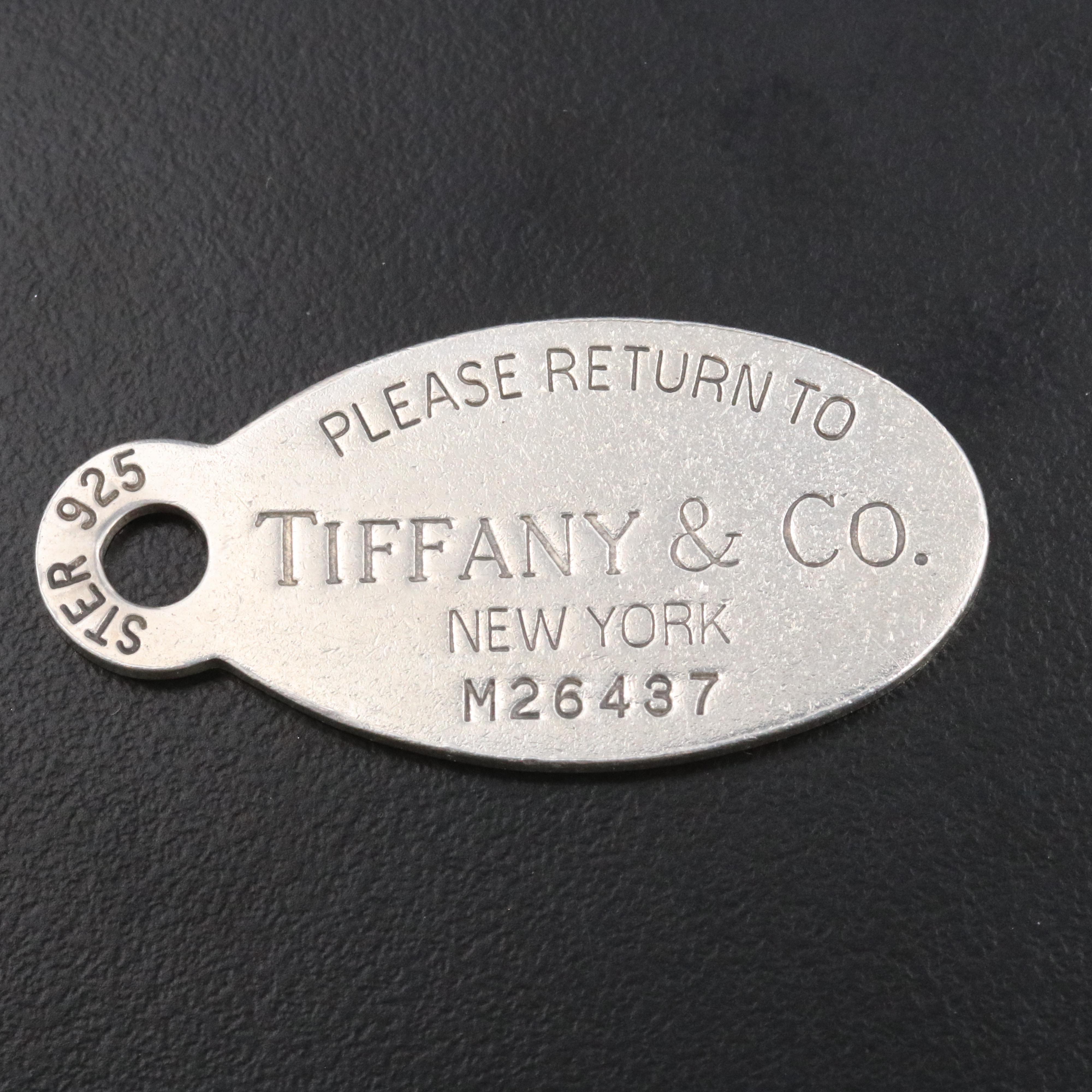 Tiffany & Co. "Please Return to Tiffany" Sterling Oval Pendant