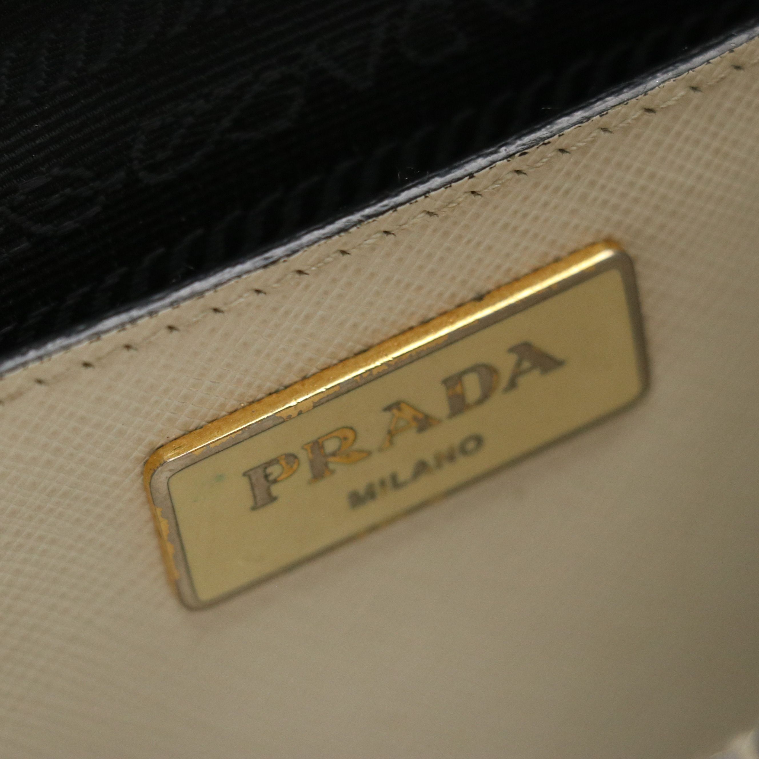 Prada Double Zip Galleria Tote in Dark Blue and White Saffiano Lux Leather
