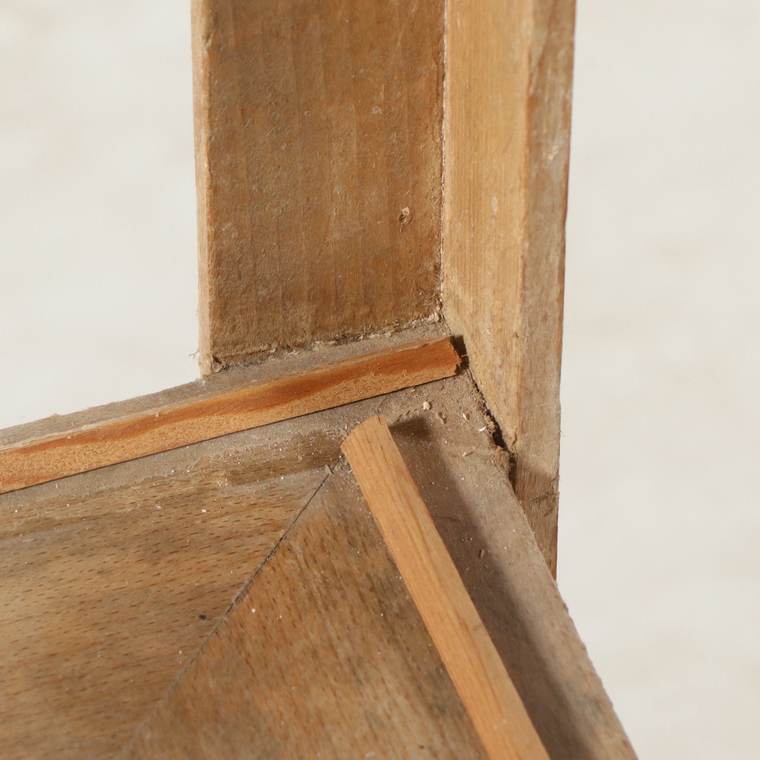 Scandinavian Style Carved Wood Corner Wall Shelf