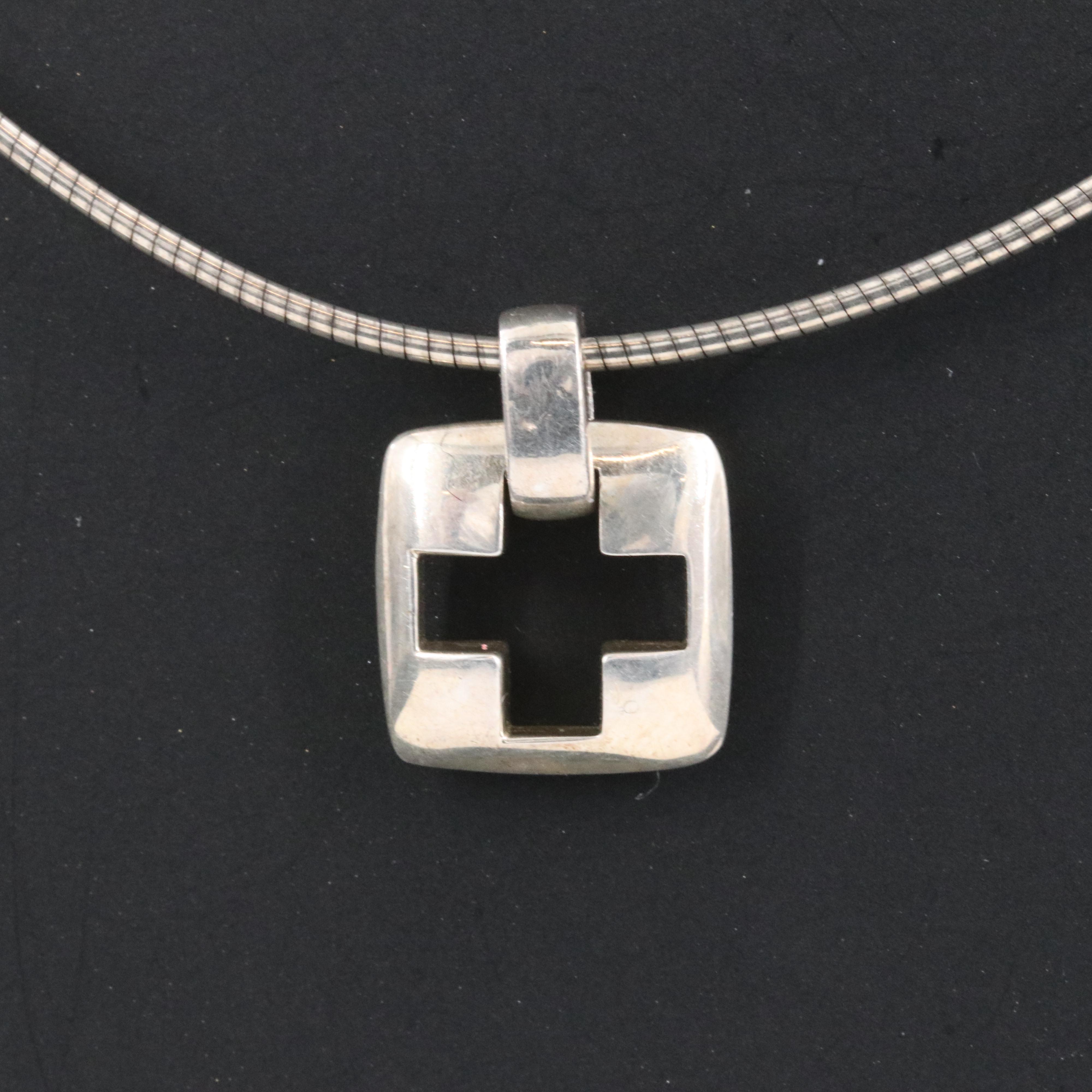Tiffany & Co. Sterling Cross Cut-Out Pendant Necklace