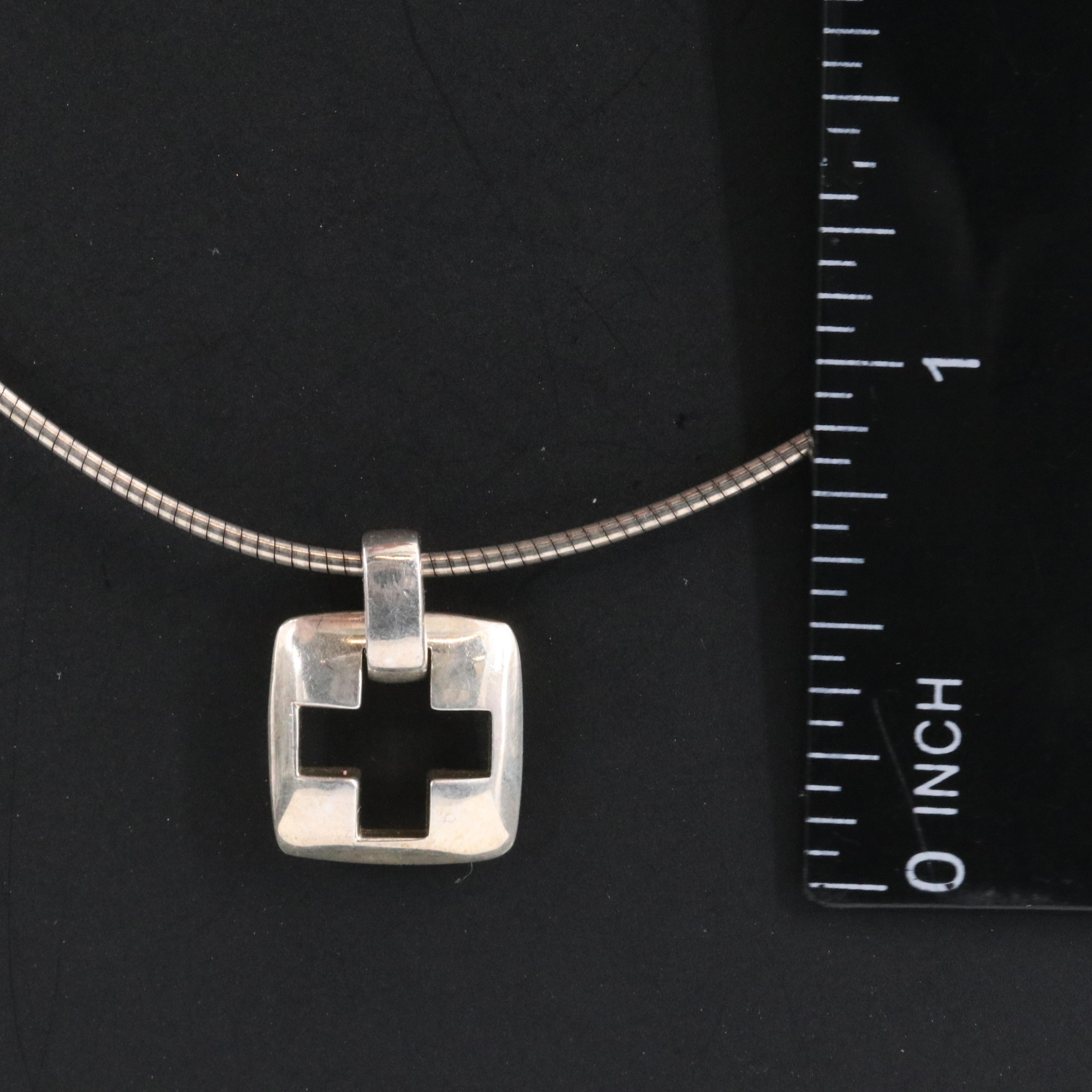 Tiffany & Co. Sterling Cross Cut-Out Pendant Necklace