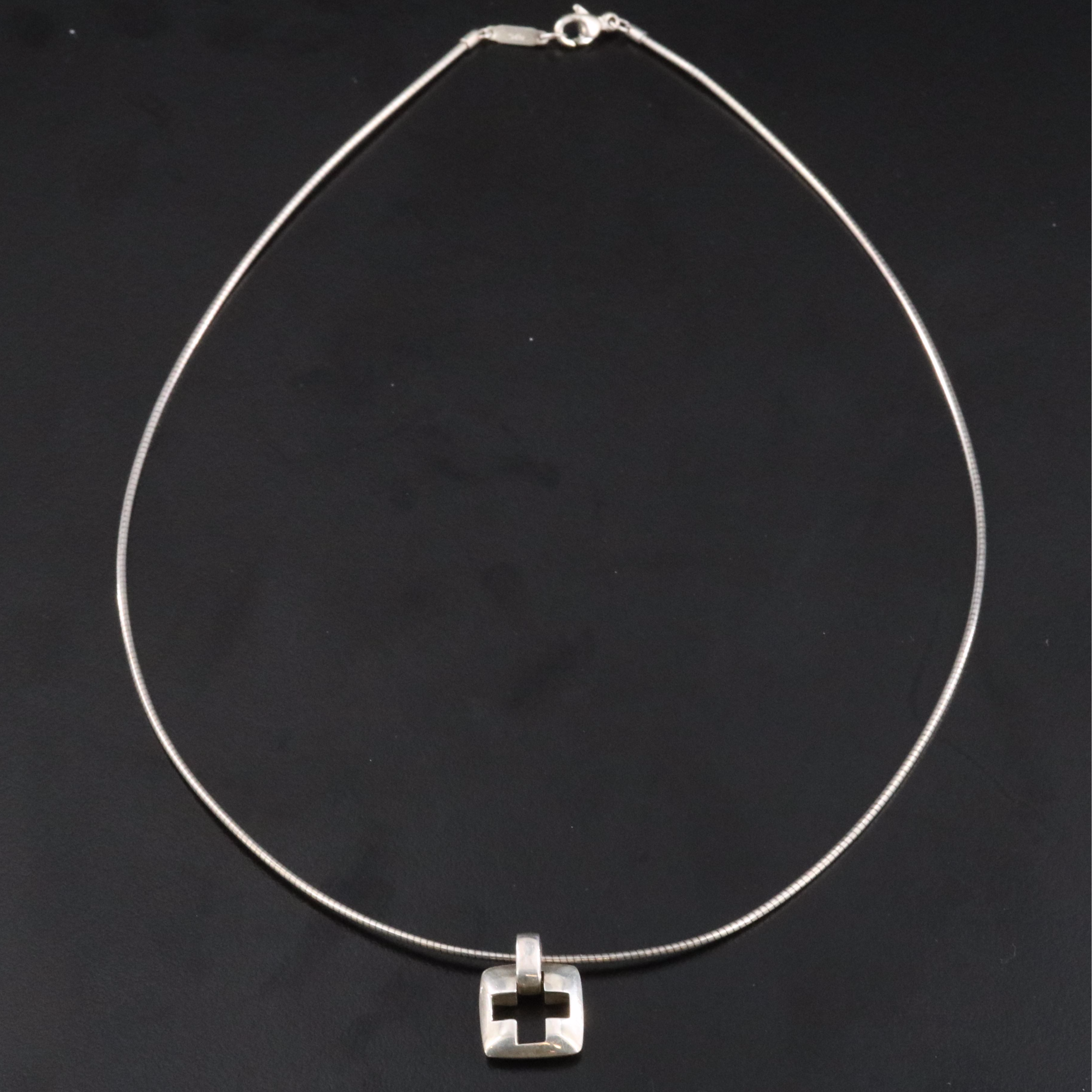 Tiffany & Co. Sterling Cross Cut-Out Pendant Necklace