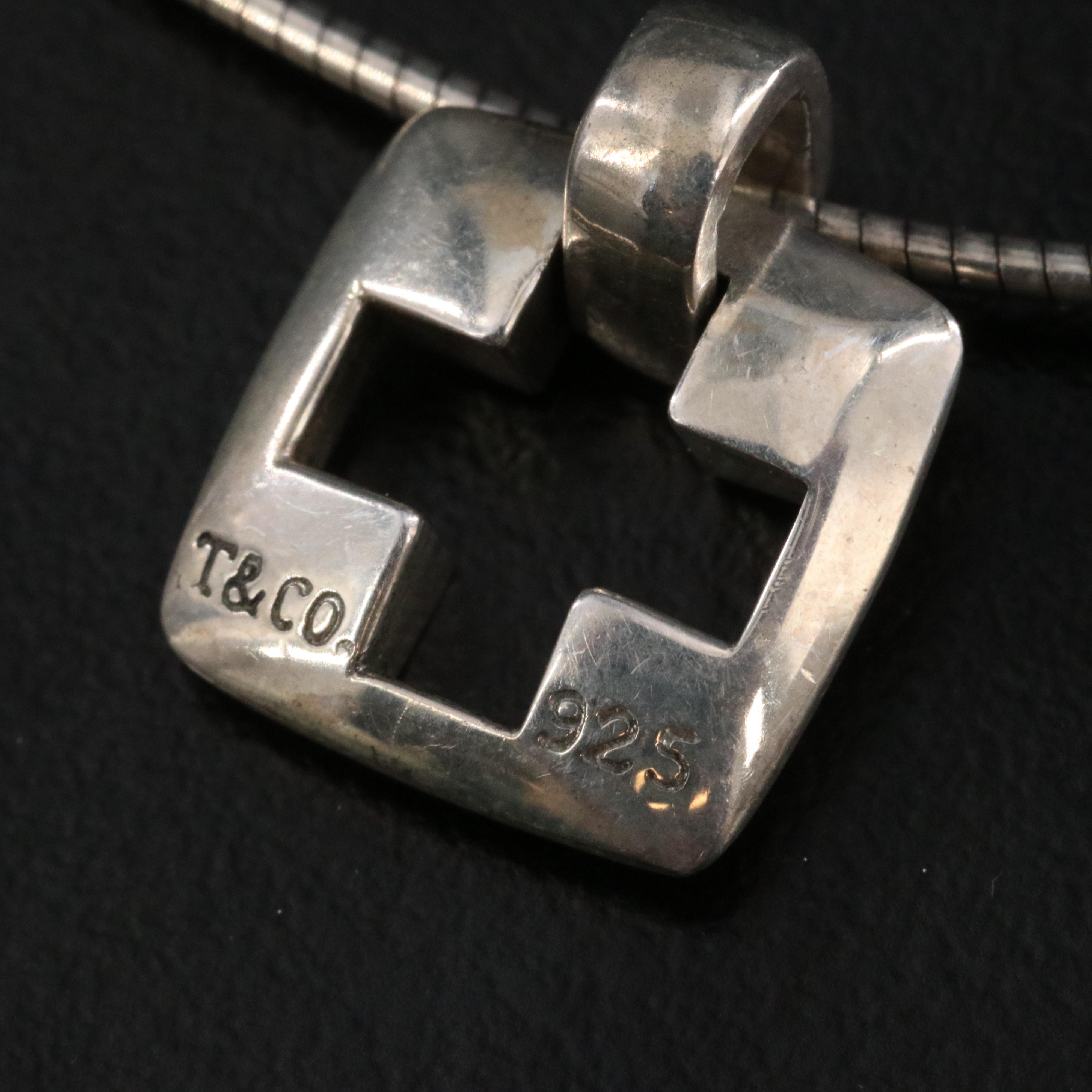 Tiffany & Co. Sterling Cross Cut-Out Pendant Necklace