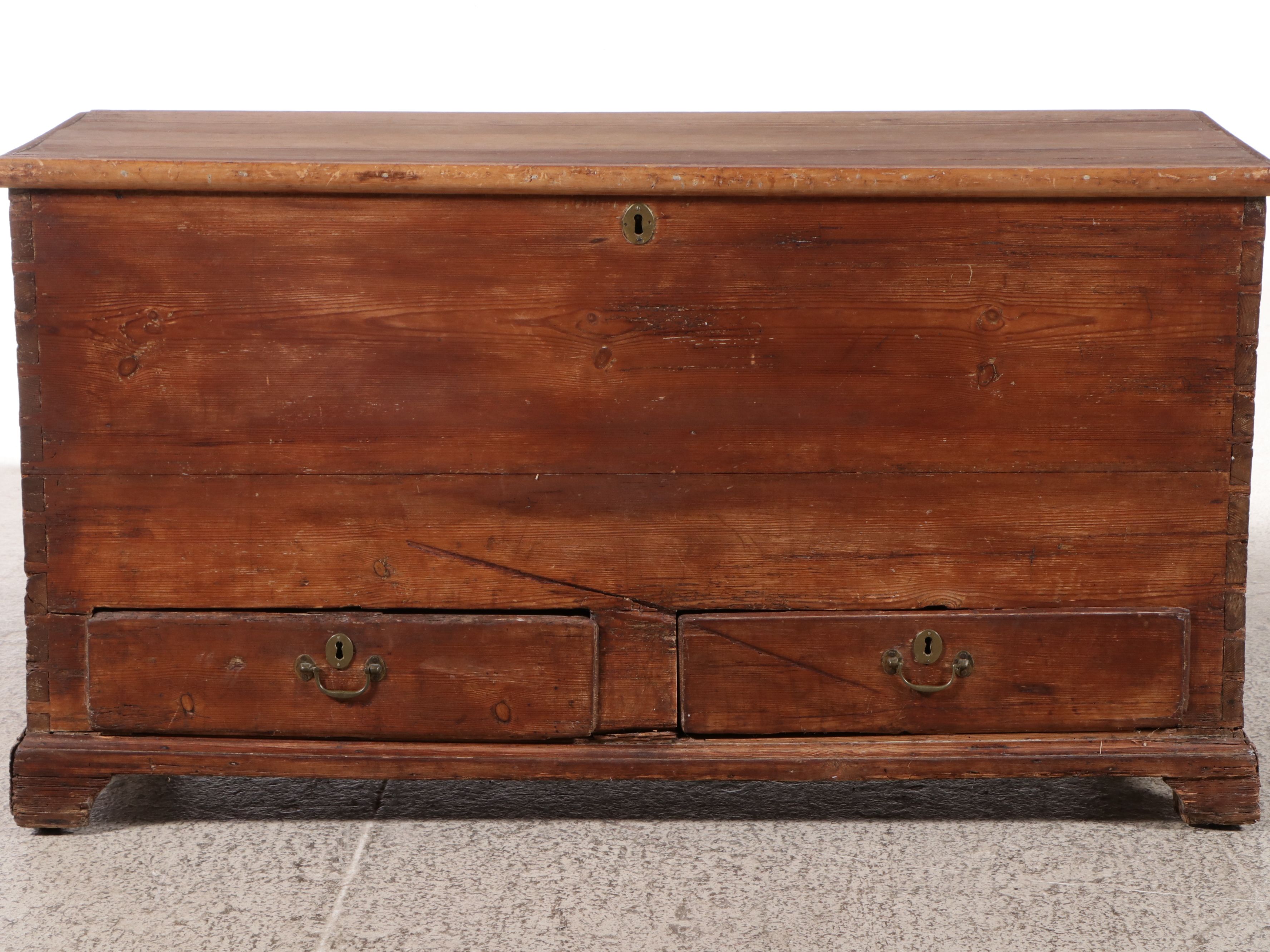 Georgian Style Wooden Blanket Chest with Drawers, Late 18th/Early 19th Century