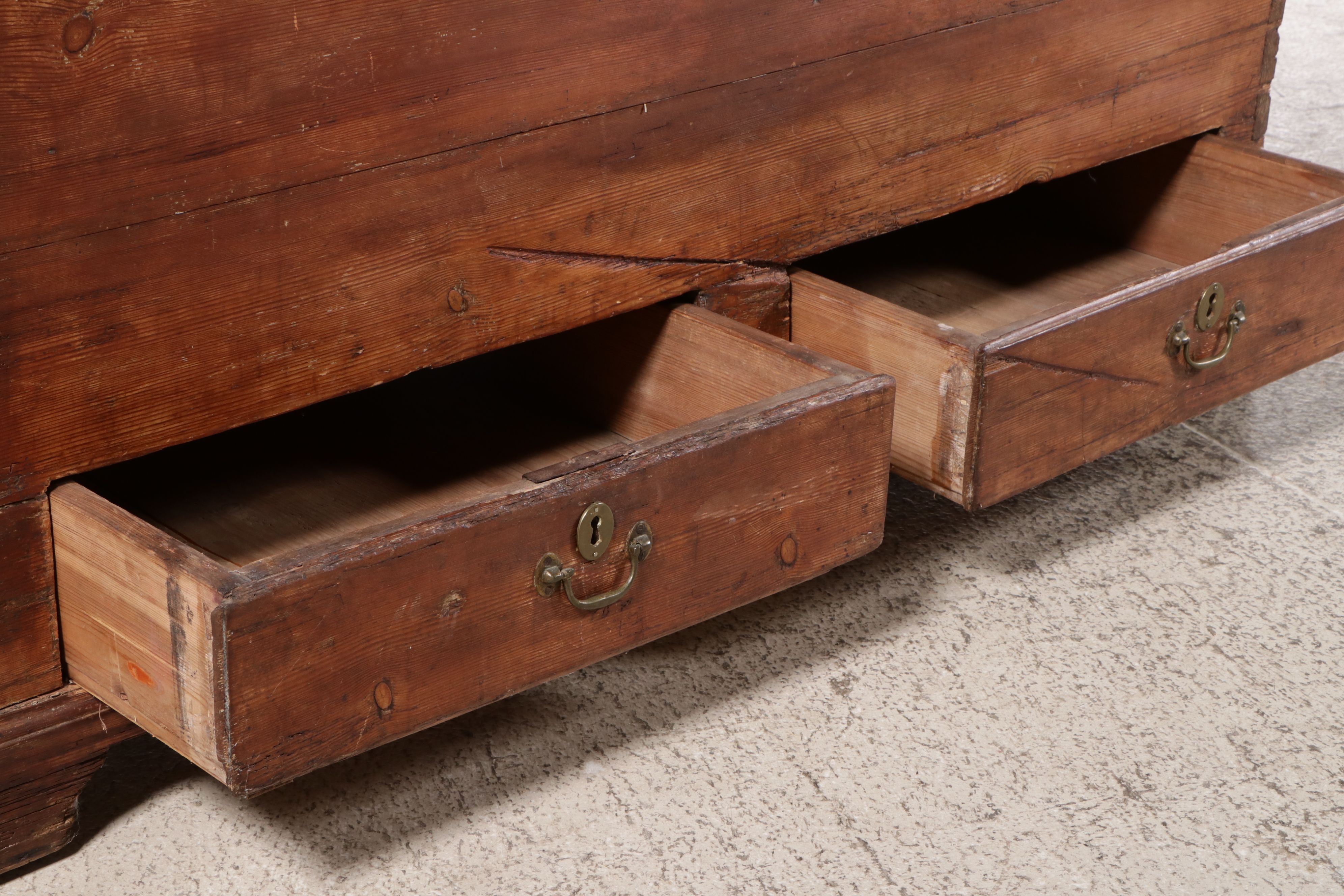 Georgian Style Wooden Blanket Chest with Drawers, Late 18th/Early 19th Century
