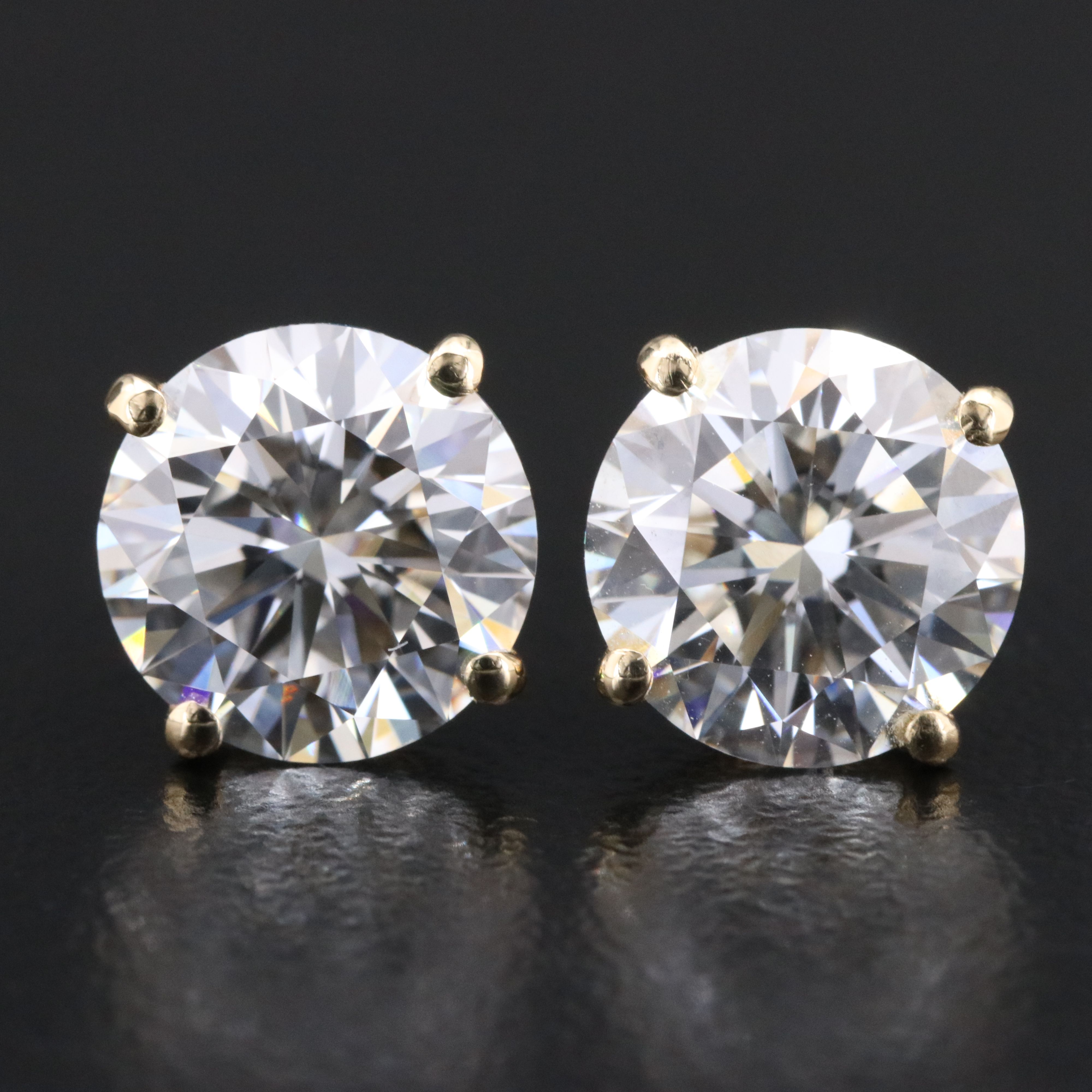 14K 4.85 CTW Lab Grown Diamond Stud Earrings with IGI Reports