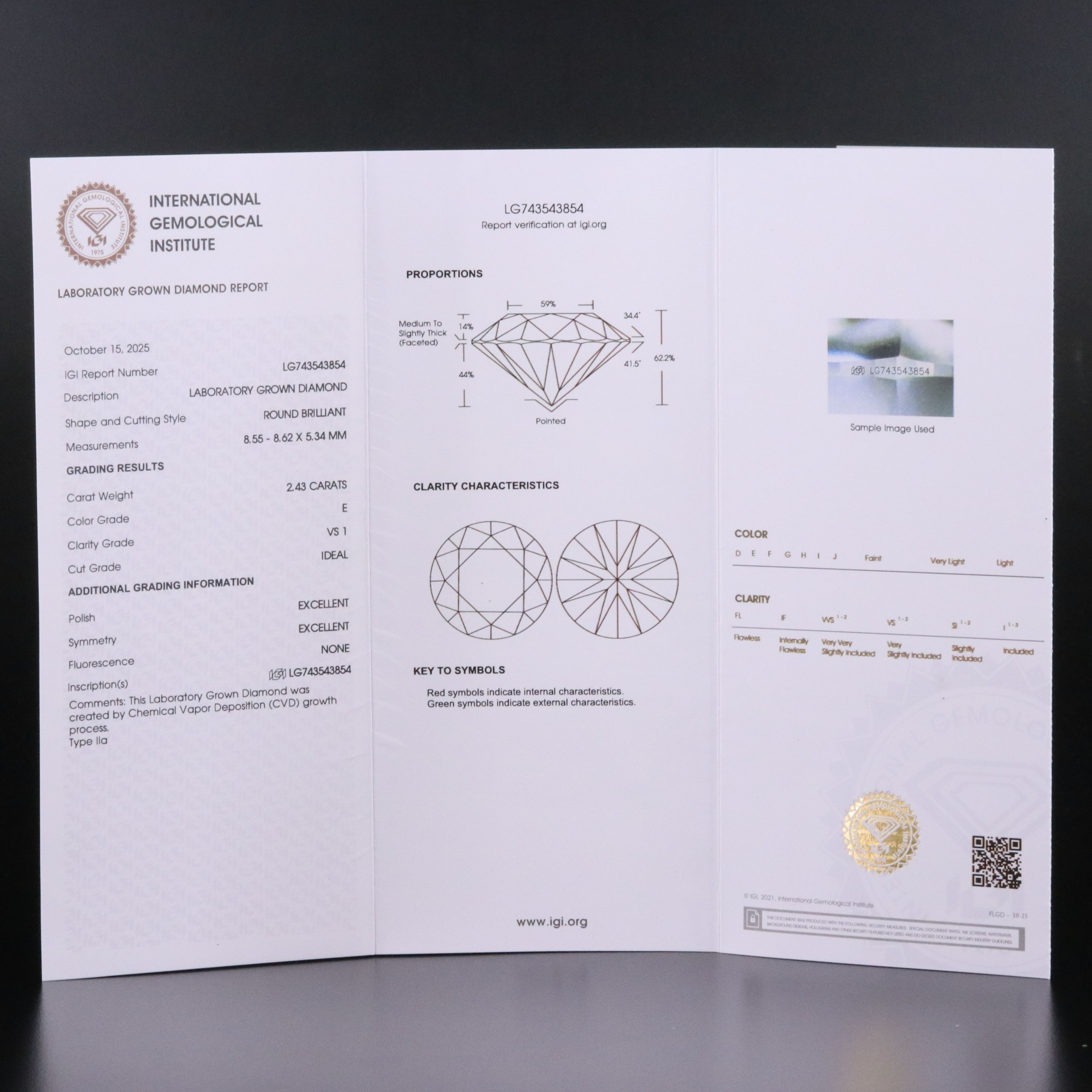 14K 4.85 CTW Lab Grown Diamond Stud Earrings with IGI Reports