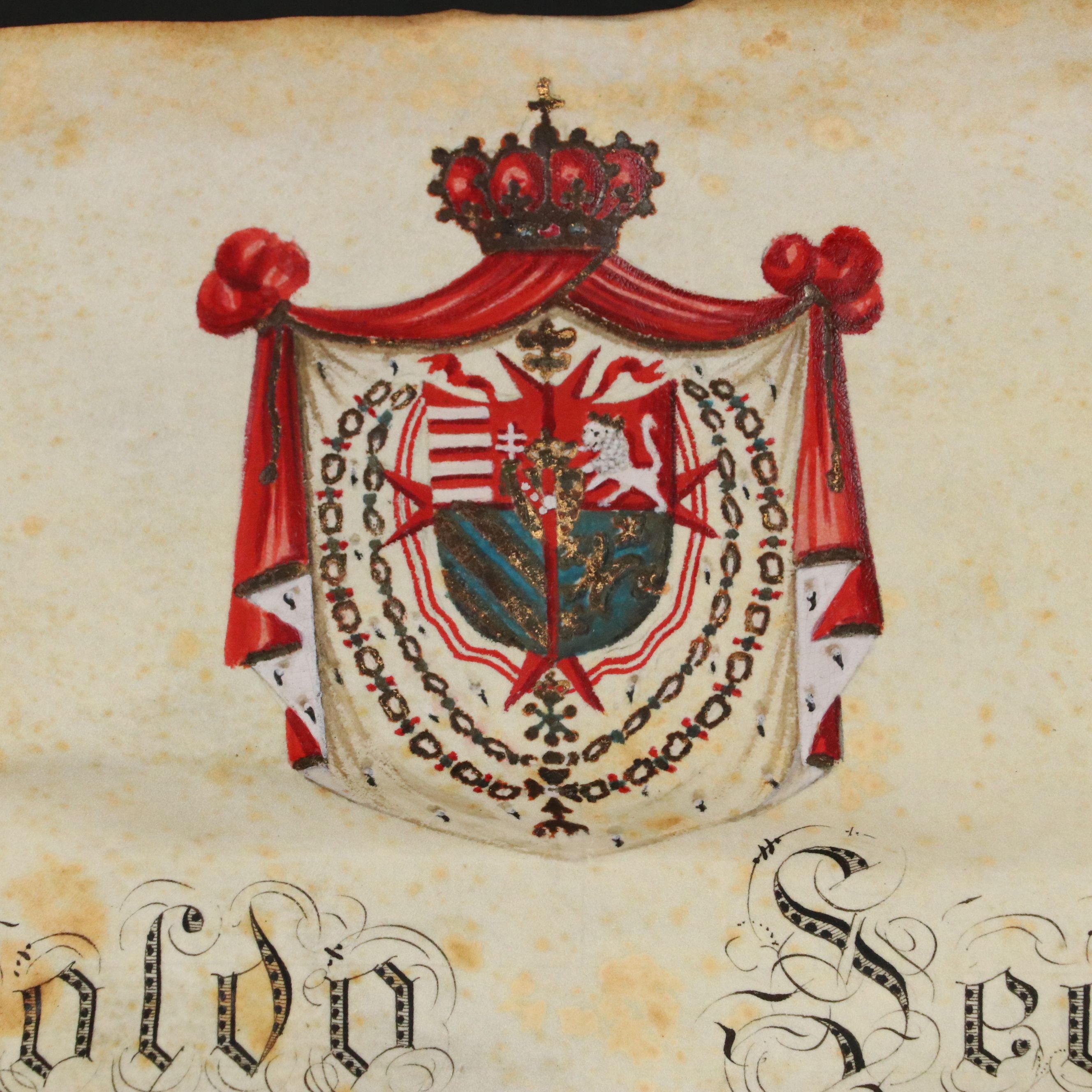 Grant of Status Document from the Reign of Leopold II with Wax Seal, 1830