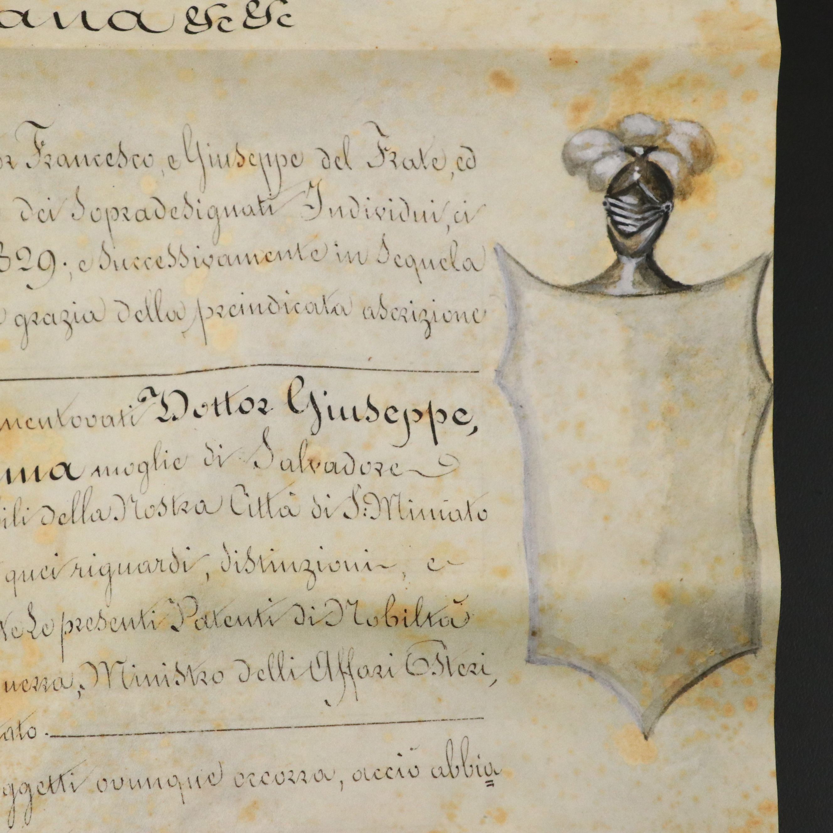 Grant of Status Document from the Reign of Leopold II with Wax Seal, 1830