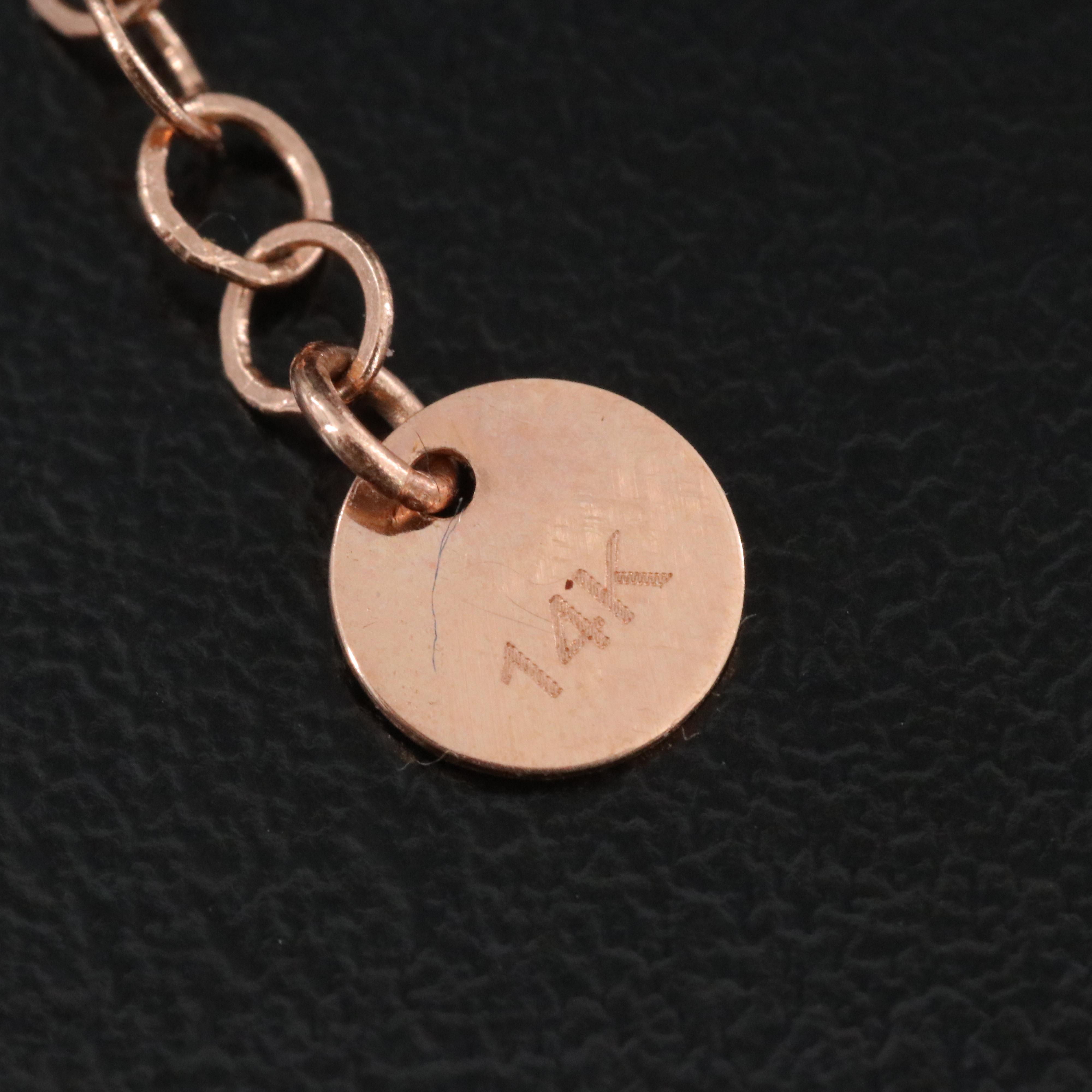 14K Diamond "N" Pendant Necklace