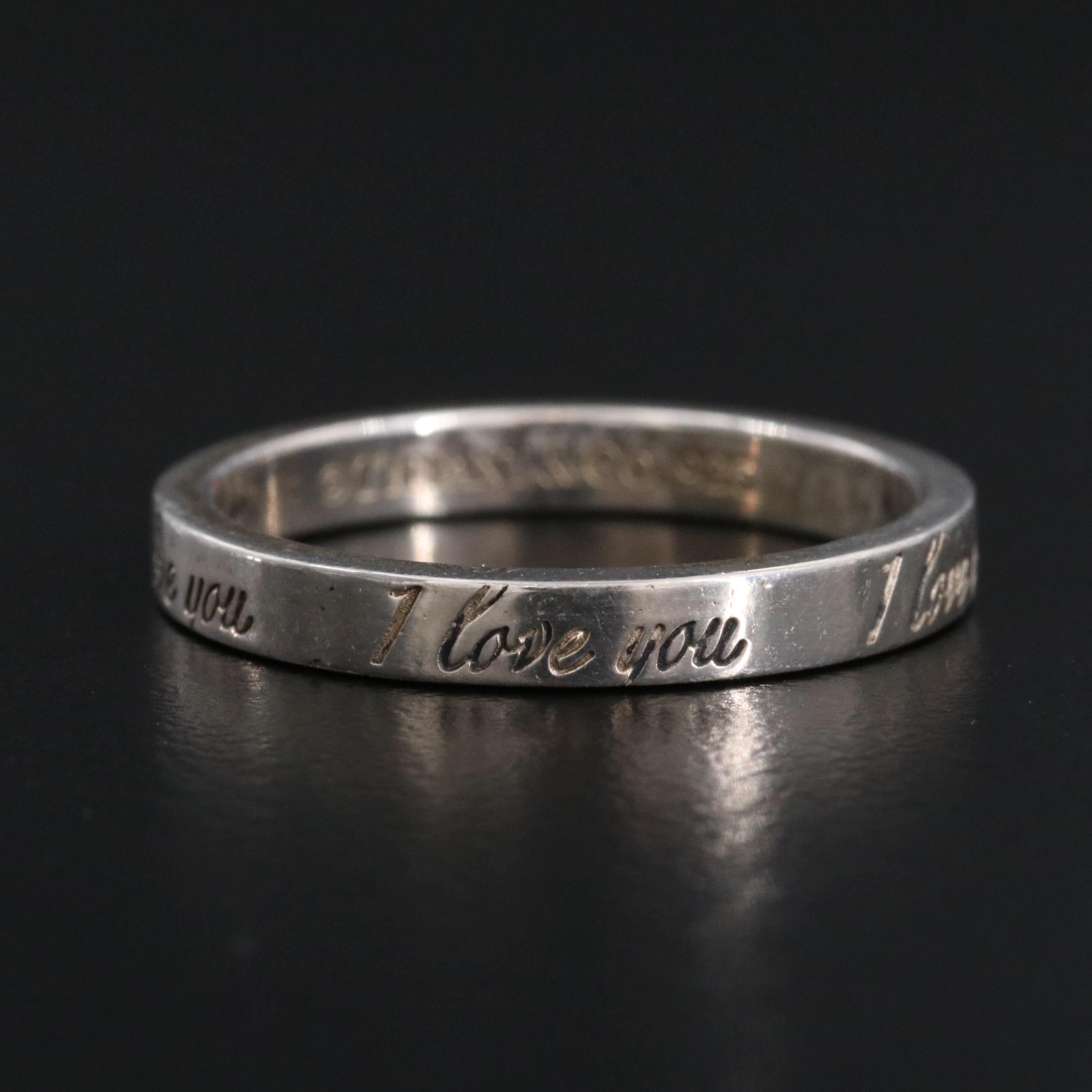 Tiffany & Co. Notes Sterling "I Love You" Ring