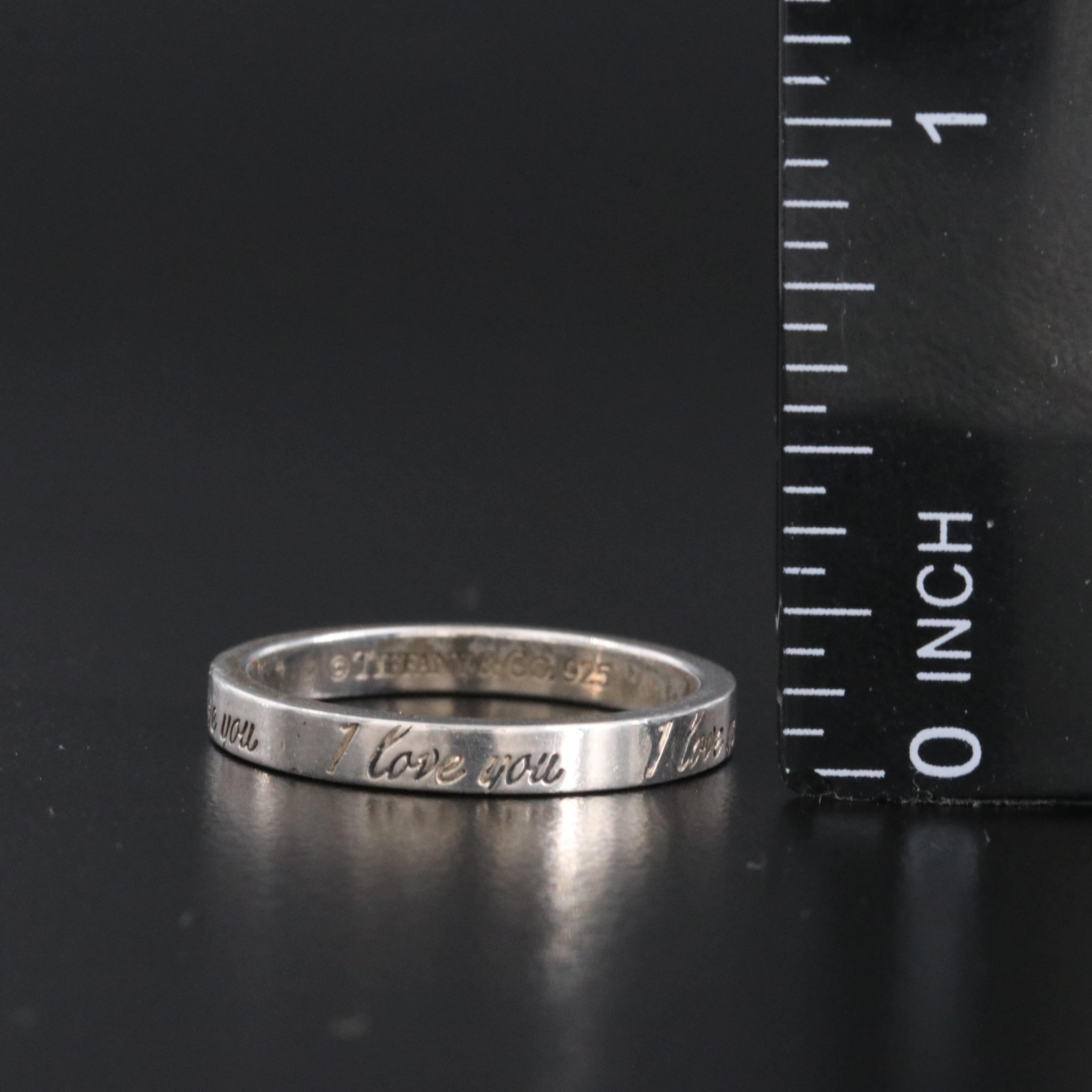 Tiffany & Co. Notes Sterling "I Love You" Ring