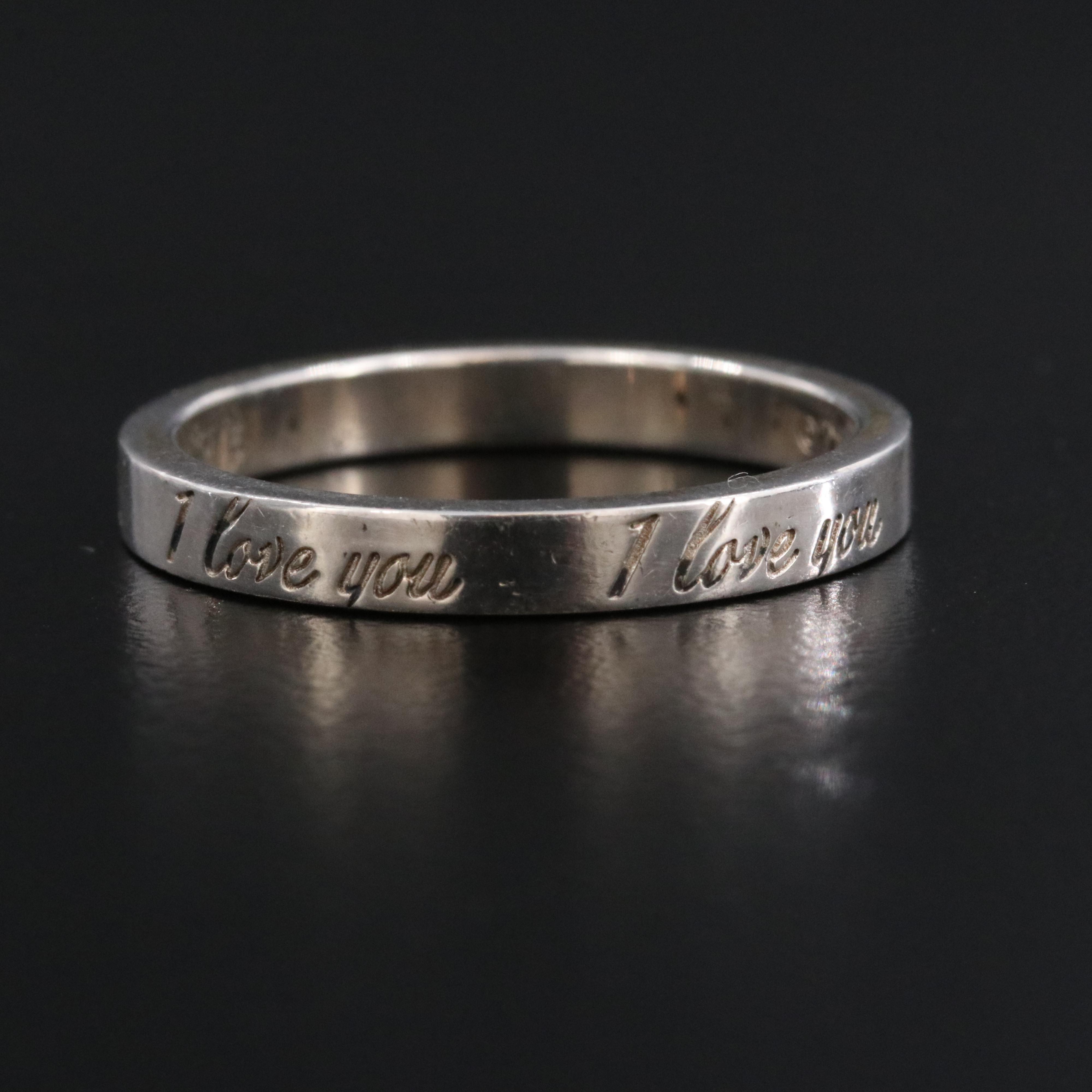 Tiffany & Co. Notes Sterling "I Love You" Ring