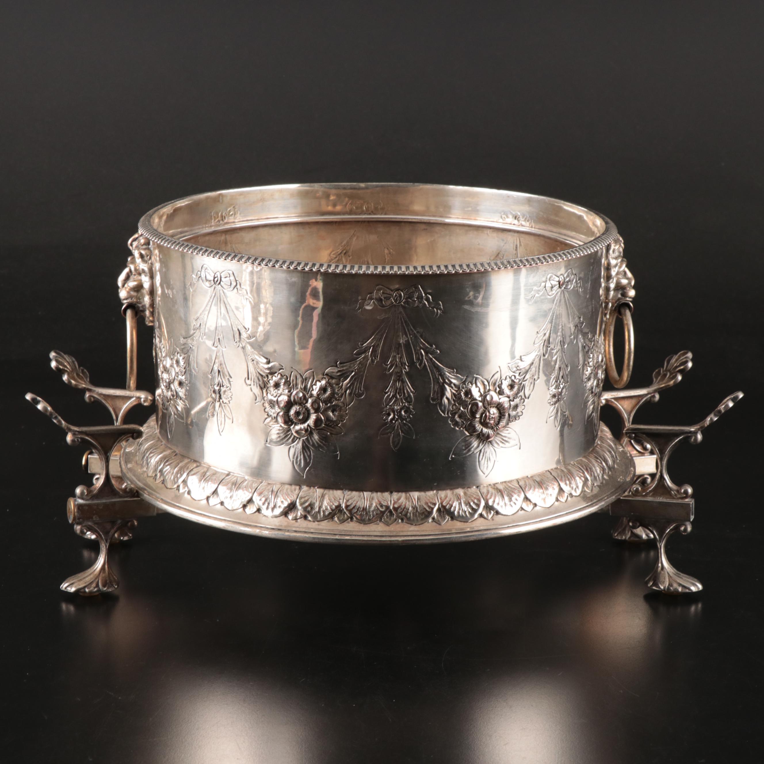 Victorian Style Silver Plate Tea Urn with More Decorated Serveware