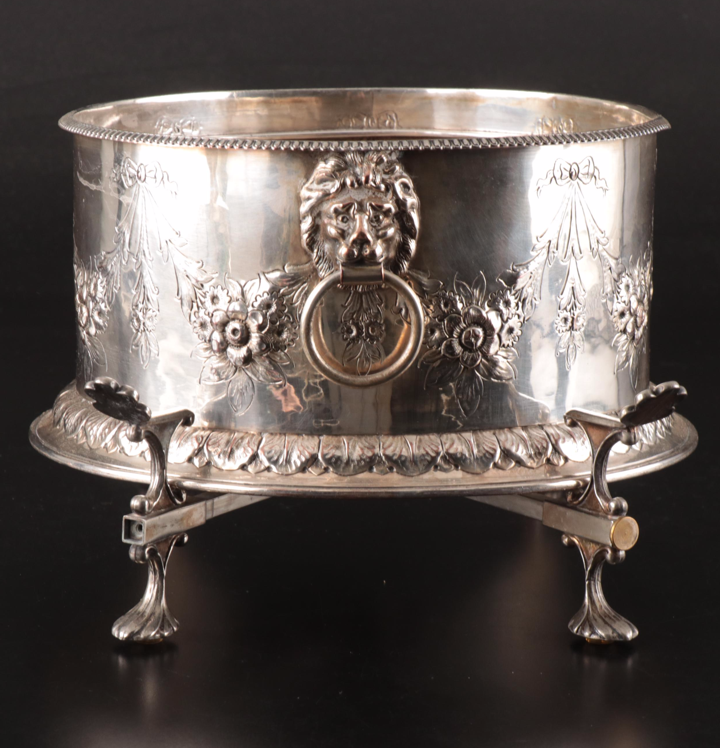 Victorian Style Silver Plate Tea Urn with More Decorated Serveware