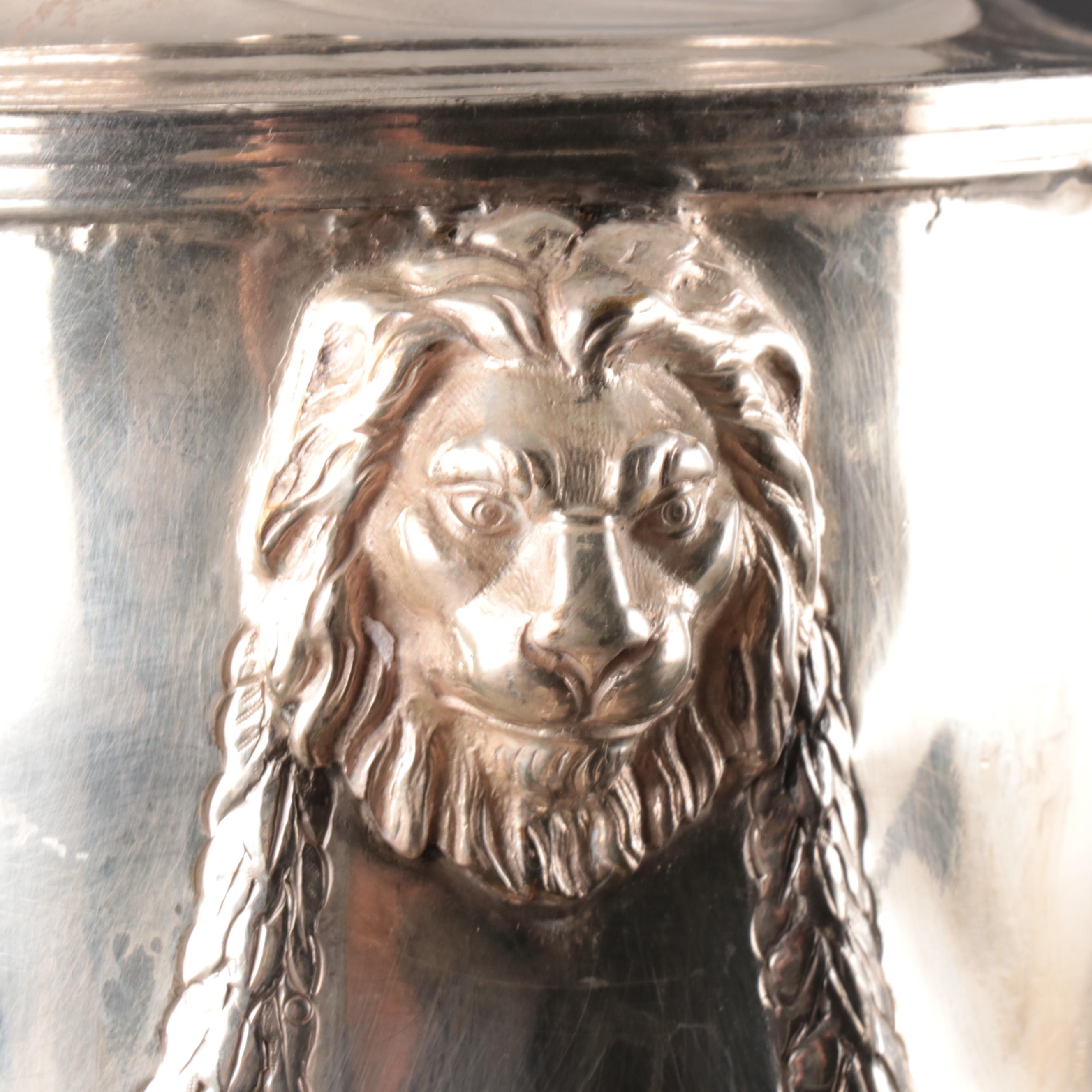 Victorian Style Silver Plate Tea Urn with More Decorated Serveware