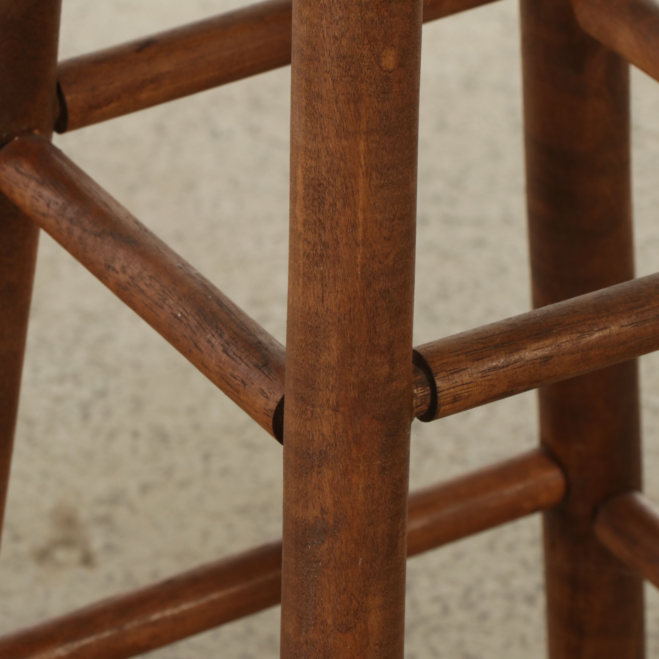 American Swivel Adjustable Height and Other Colonial Style Wooden Stools