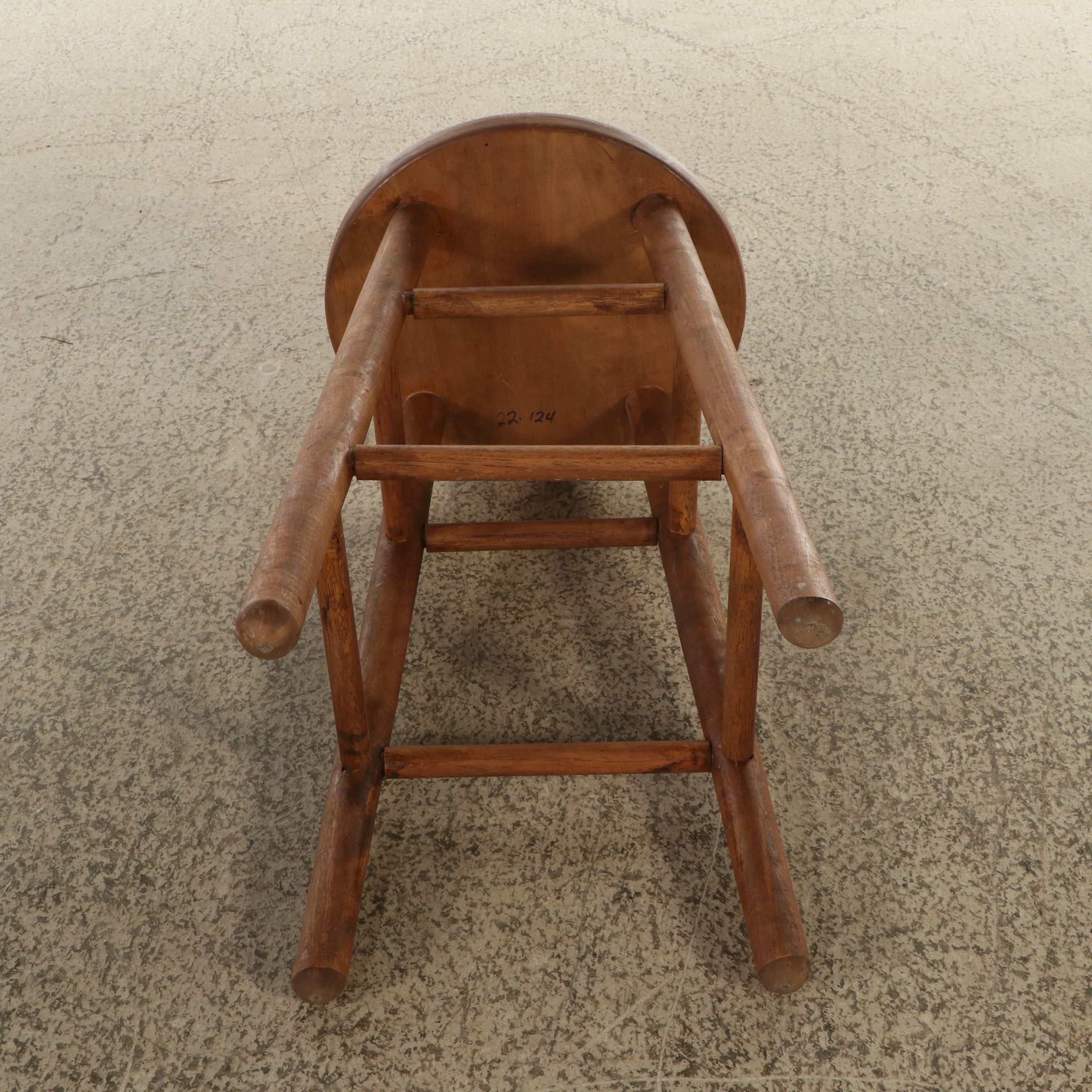American Swivel Adjustable Height and Other Colonial Style Wooden Stools