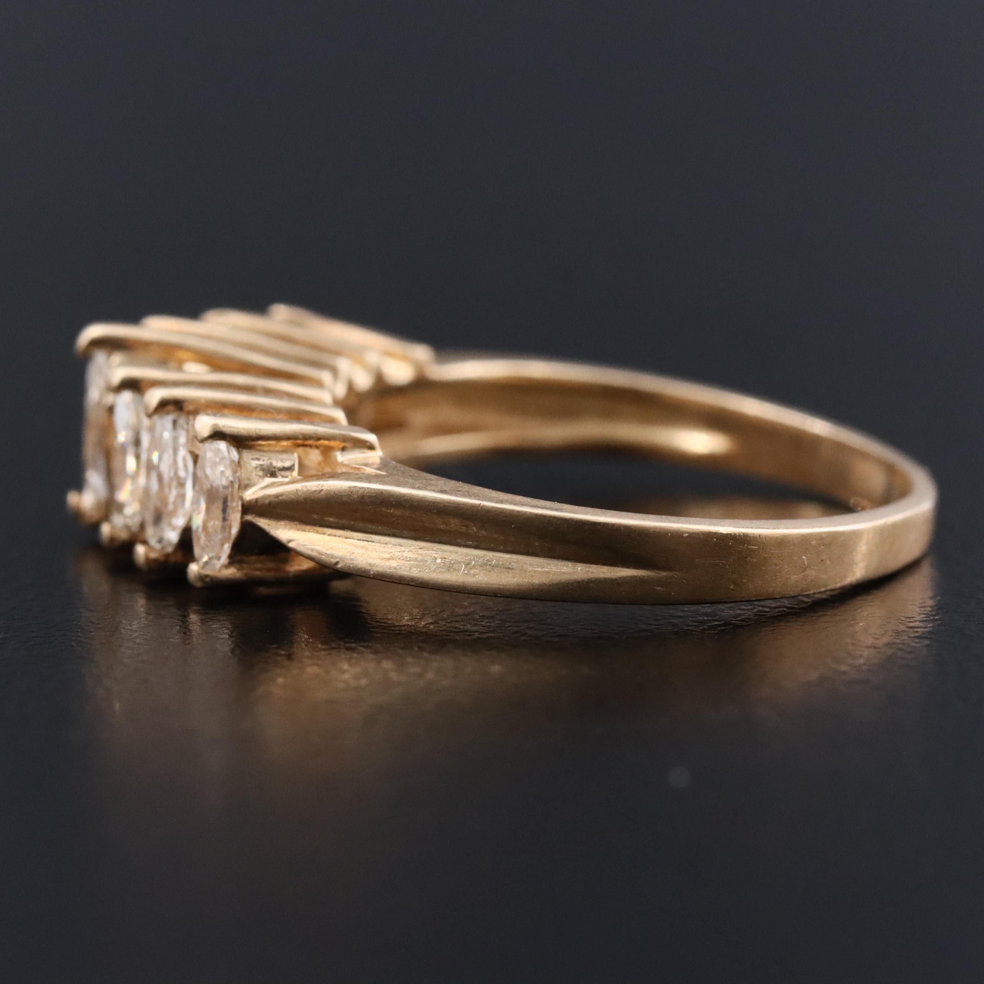 14K 1.00 CTW Diamond Cathedral Ring