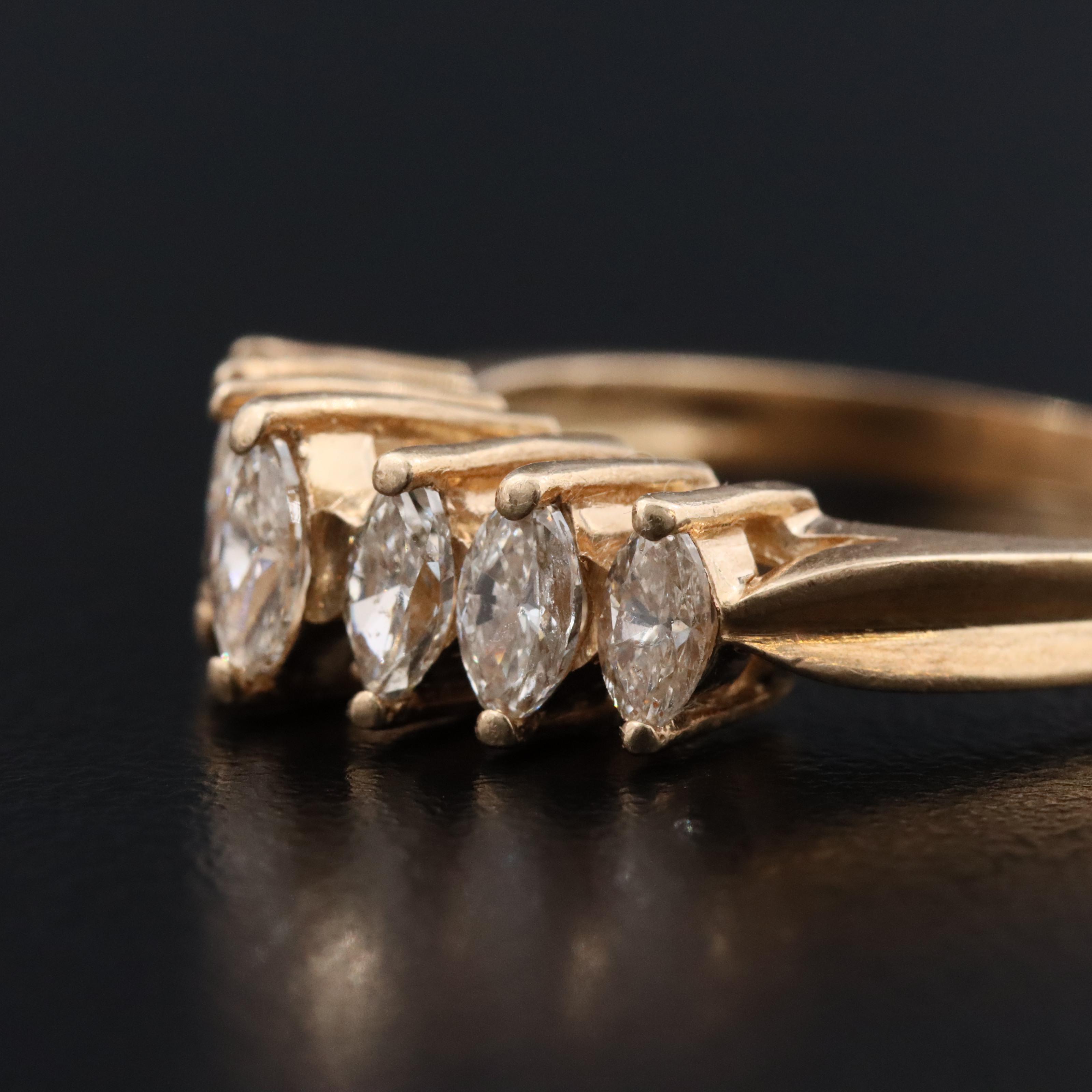 14K 1.00 CTW Diamond Cathedral Ring