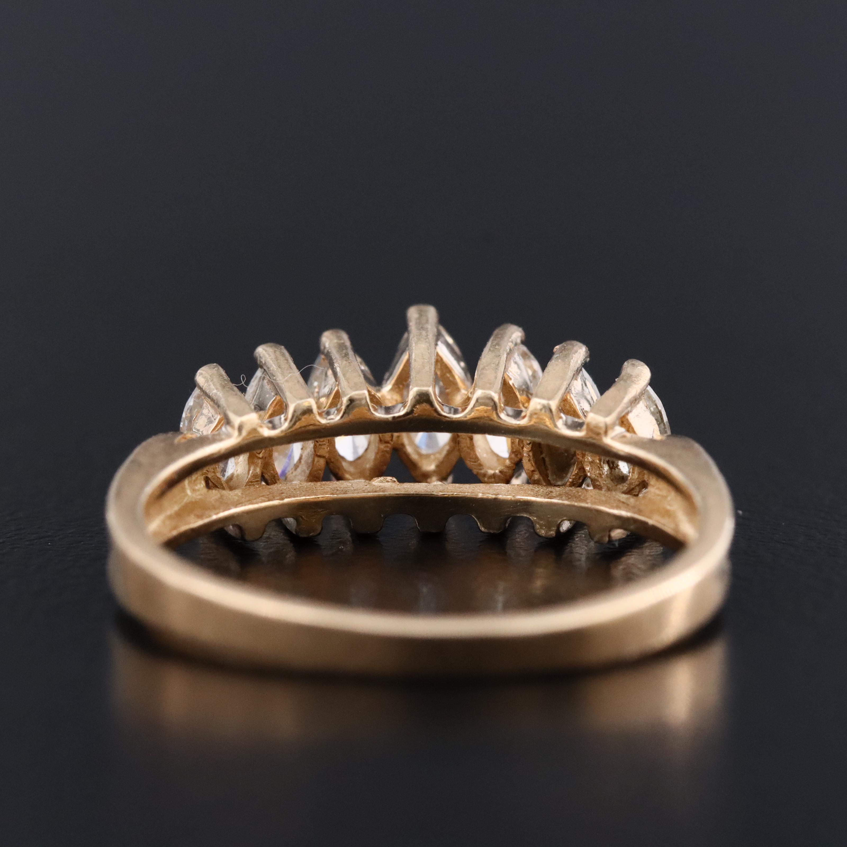 14K 1.00 CTW Diamond Cathedral Ring