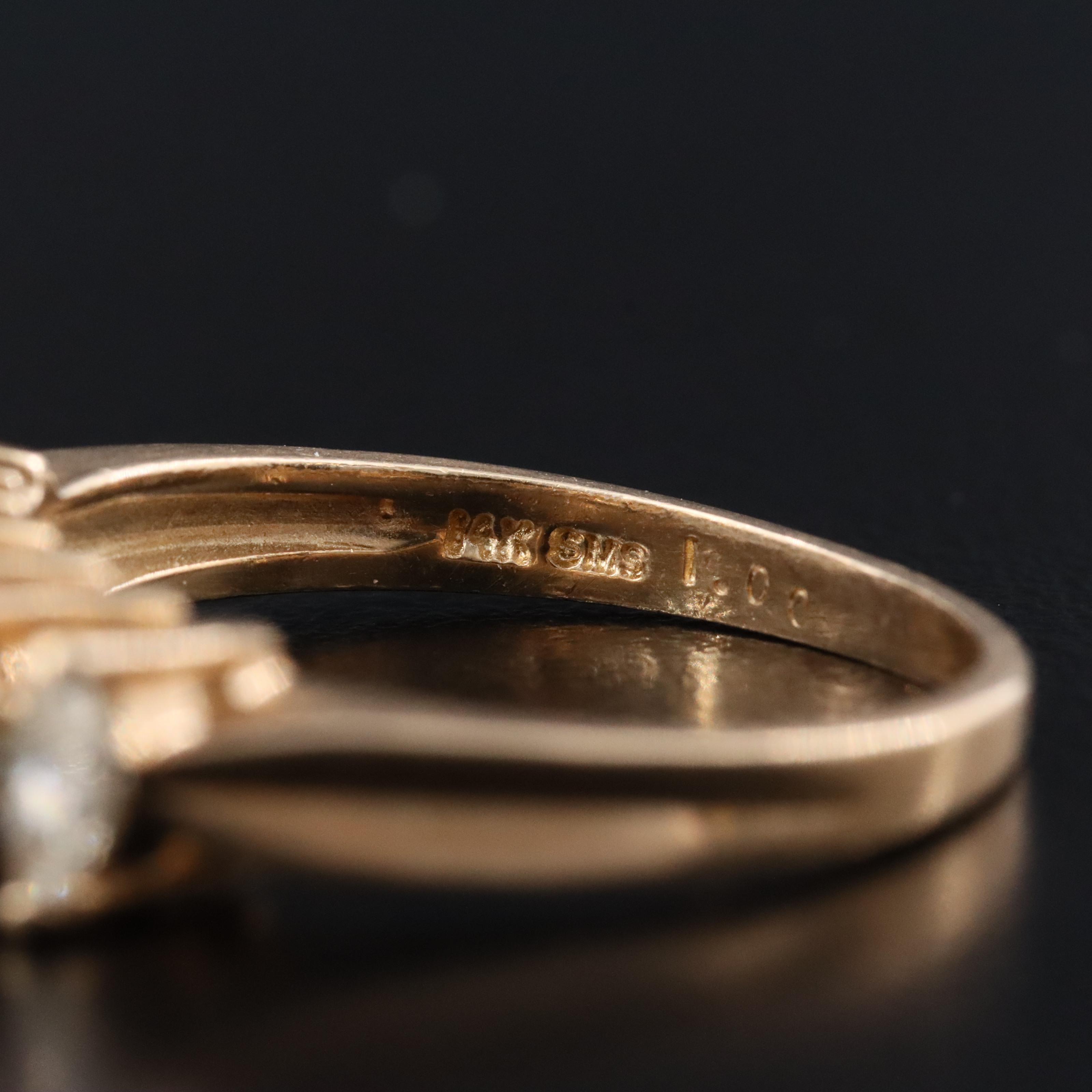 14K 1.00 CTW Diamond Cathedral Ring