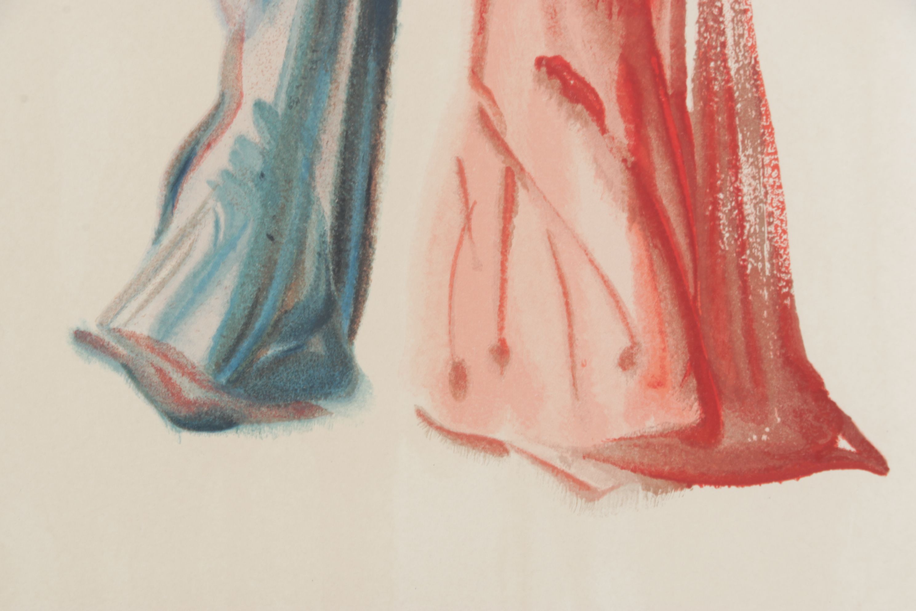 Salvador Dalí Wood Engraving "Rencontre de Dante et Béatrice," 1960-64