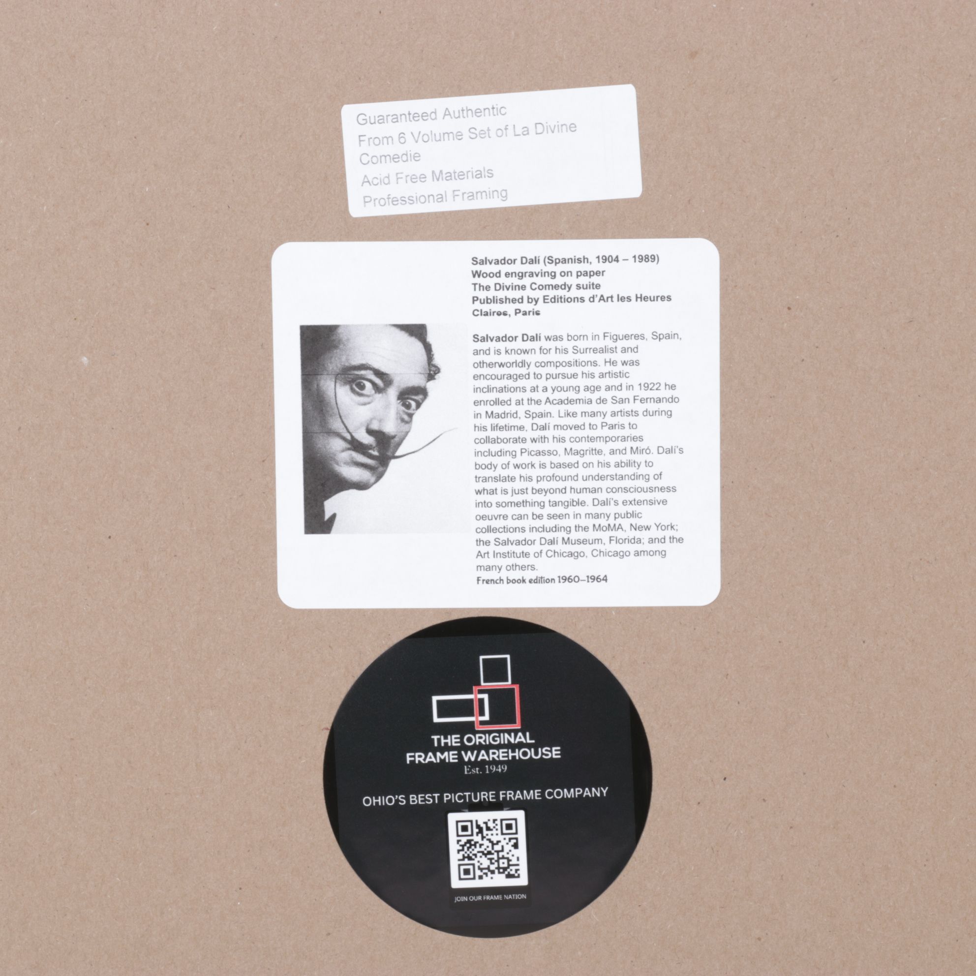 Salvador Dalí Wood Engraving "Rencontre de Dante et Béatrice," 1960-64