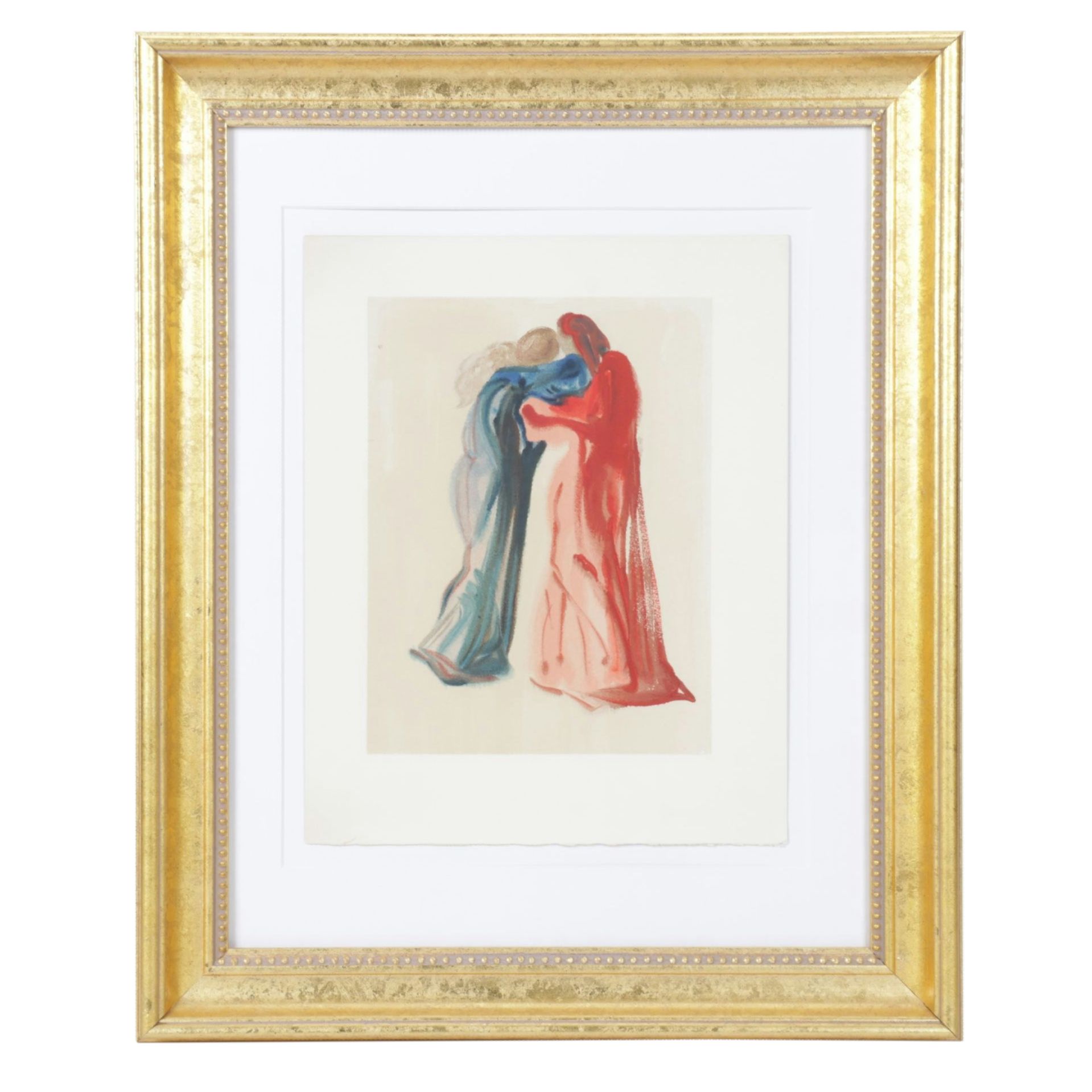 Salvador Dalí Wood Engraving "Rencontre de Dante et Béatrice," 1960-64