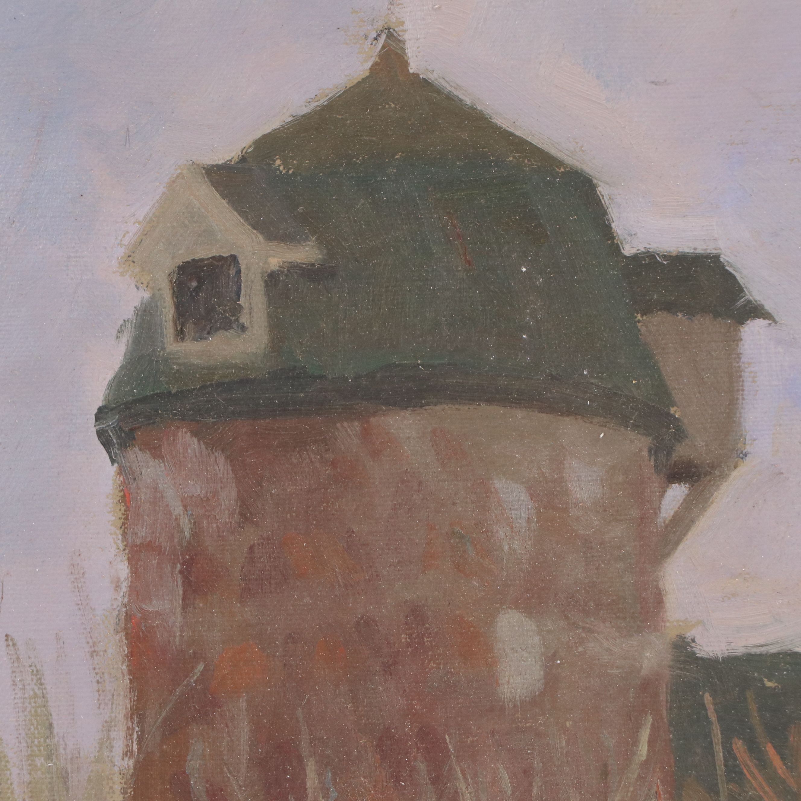 Richard Stalter Oil Painting of Grain Mill, 20th Century