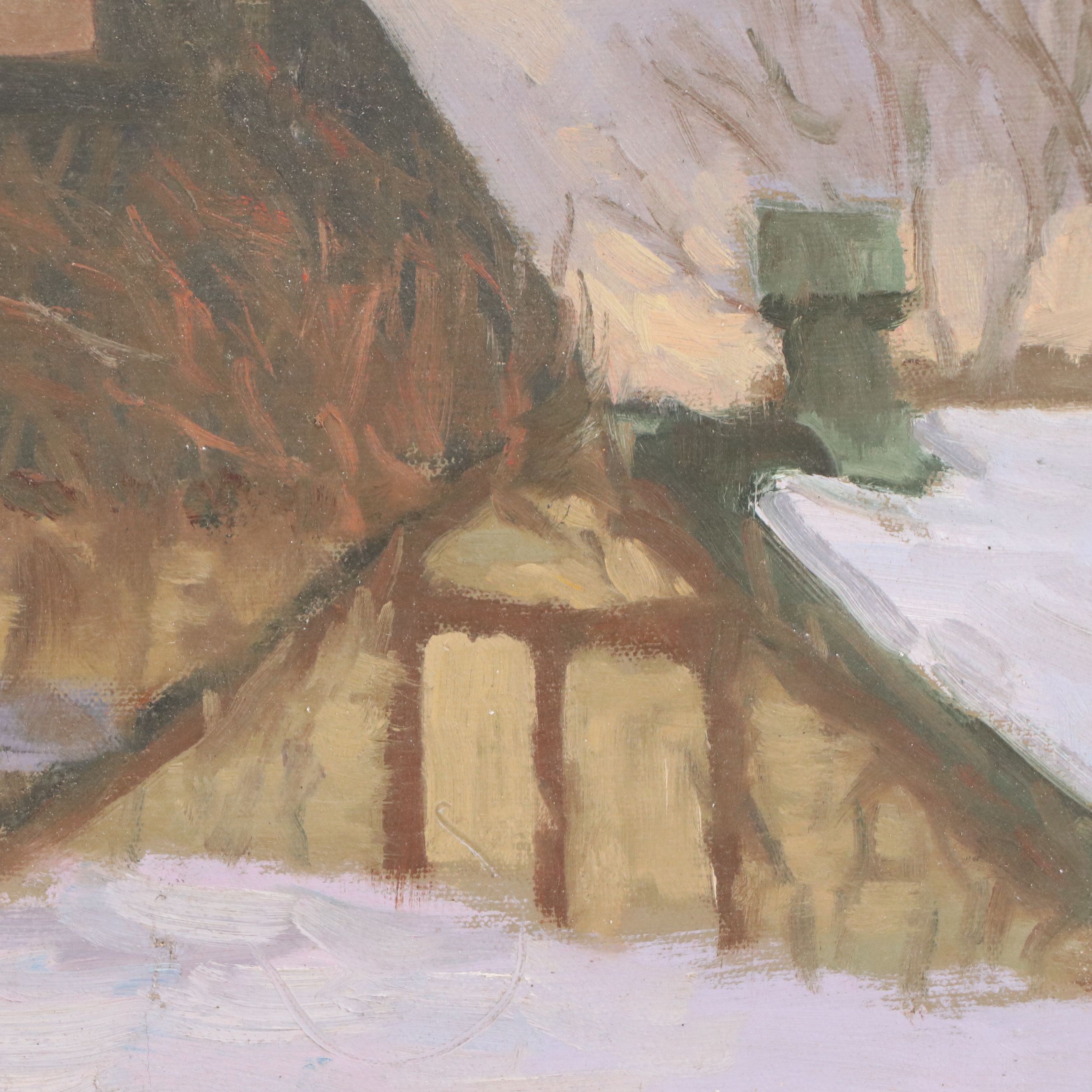 Richard Stalter Oil Painting of Grain Mill, 20th Century