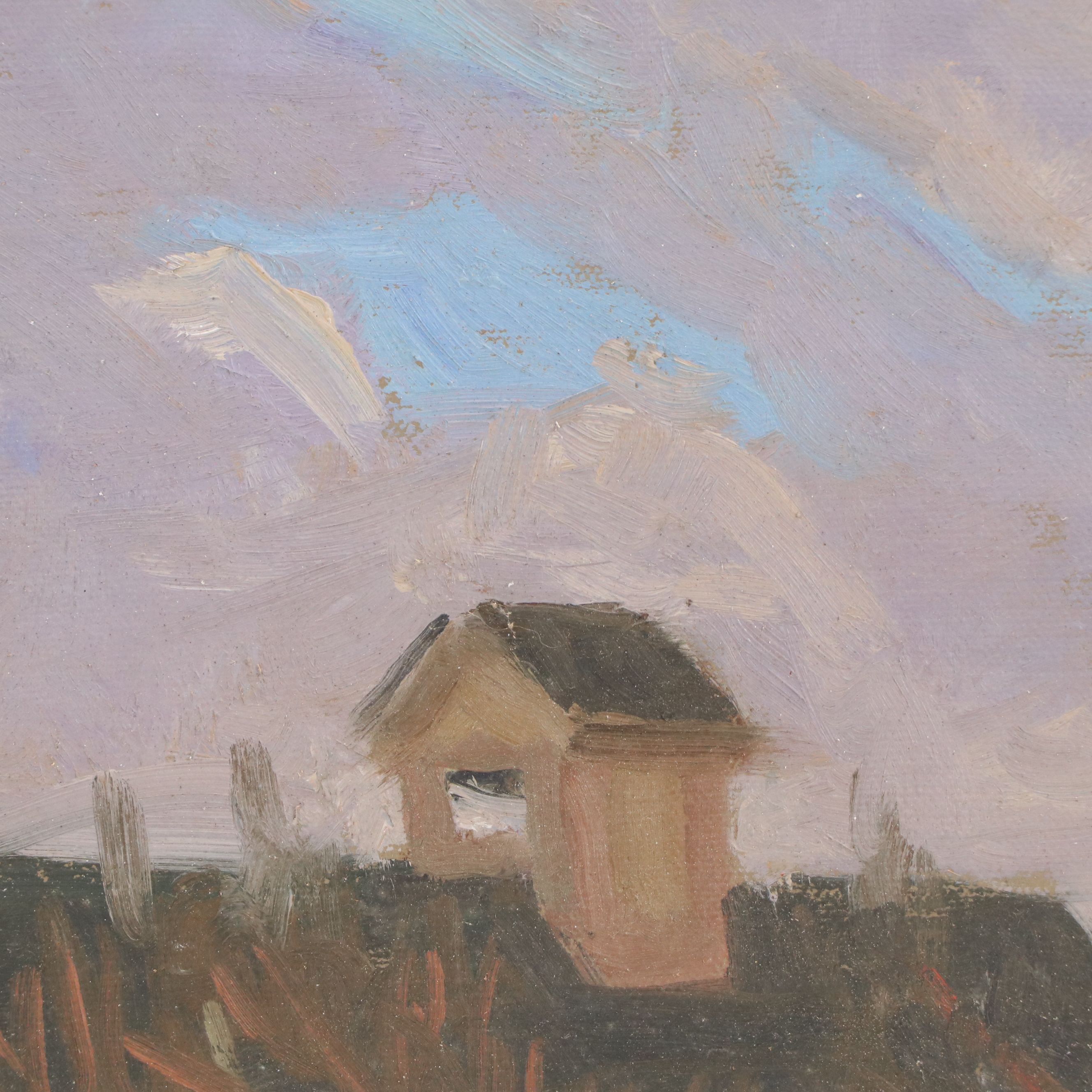 Richard Stalter Oil Painting of Grain Mill, 20th Century