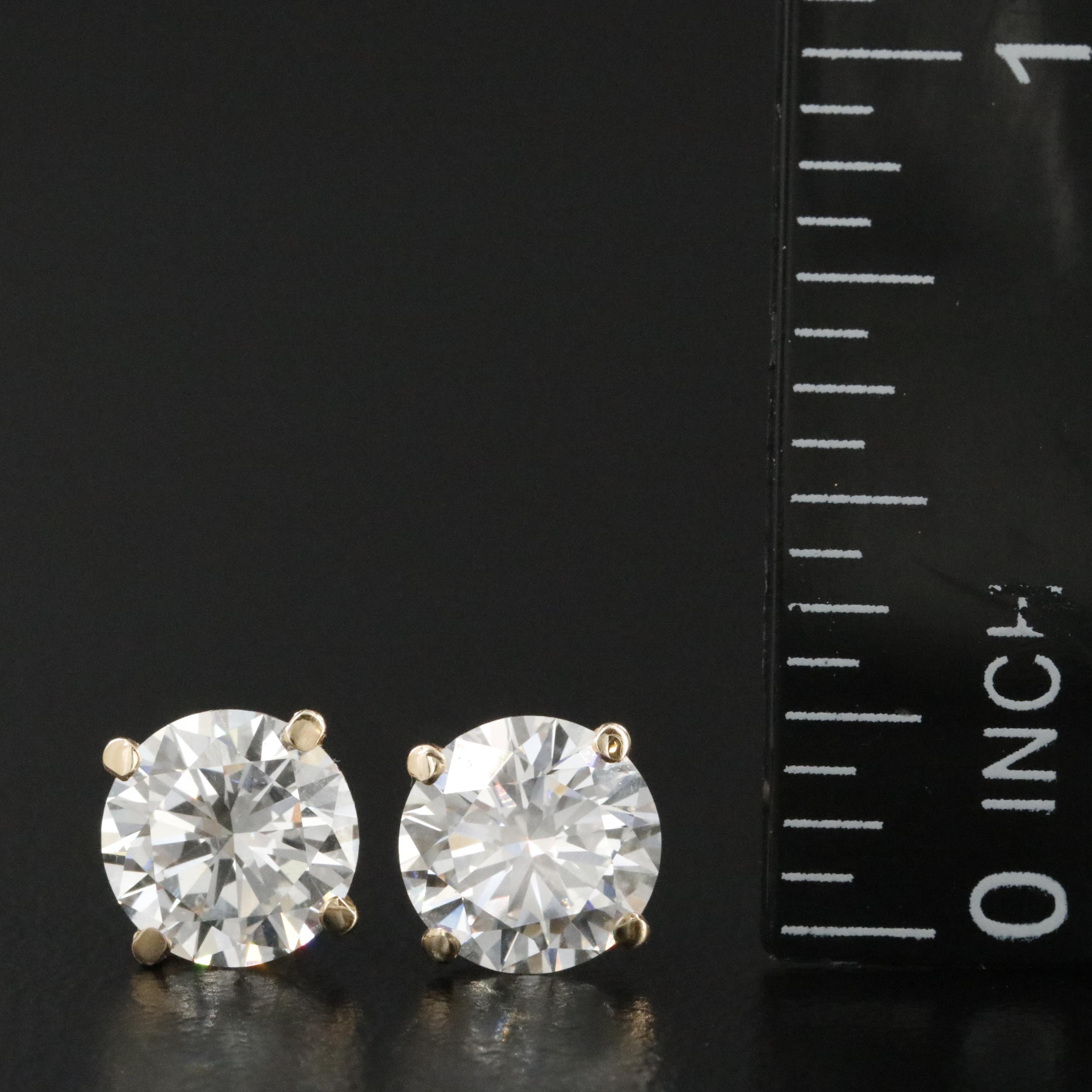 14K 3.01 CTW Lab Grown Diamond Stud Earrings with IGI Report