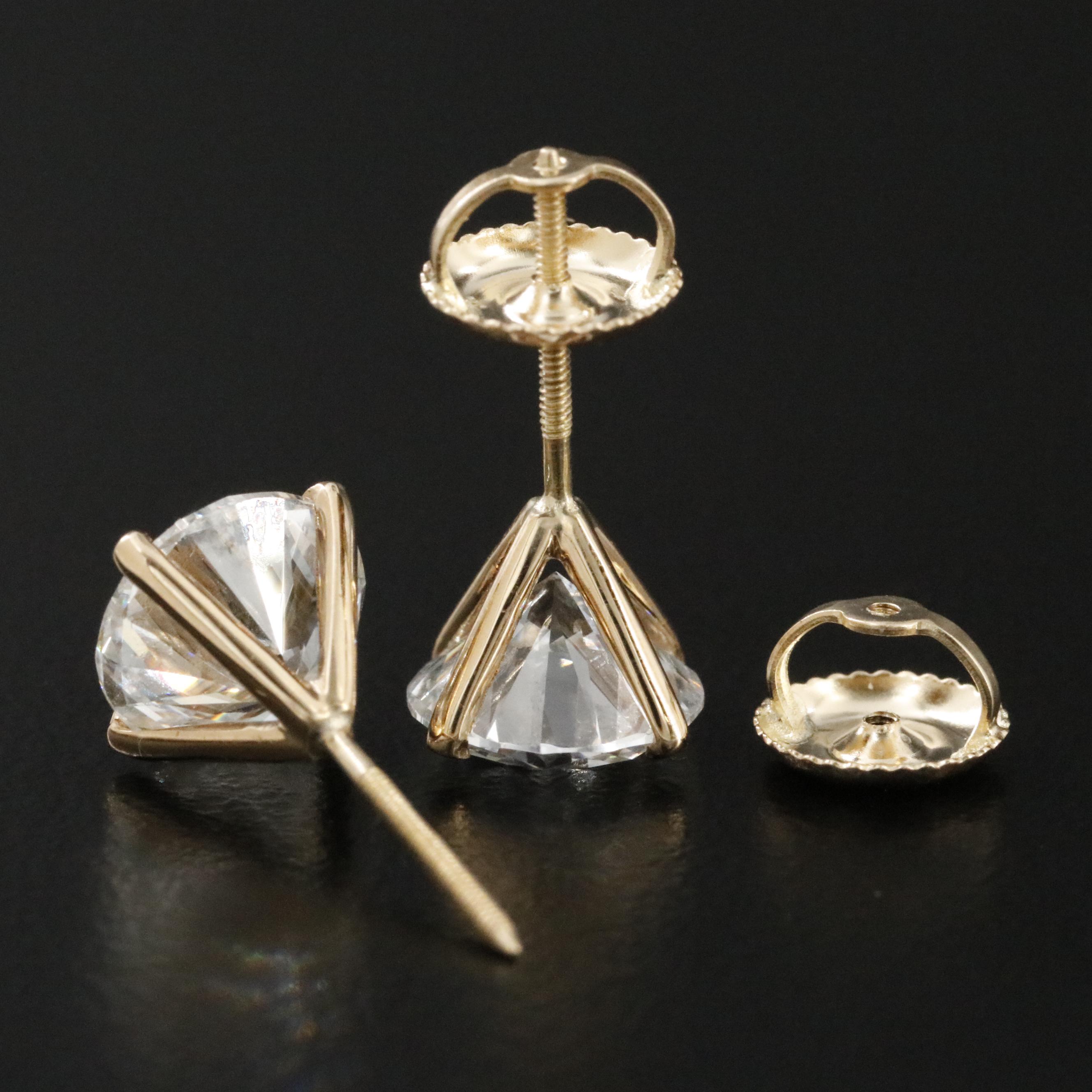 14K 3.01 CTW Lab Grown Diamond Stud Earrings with IGI Report